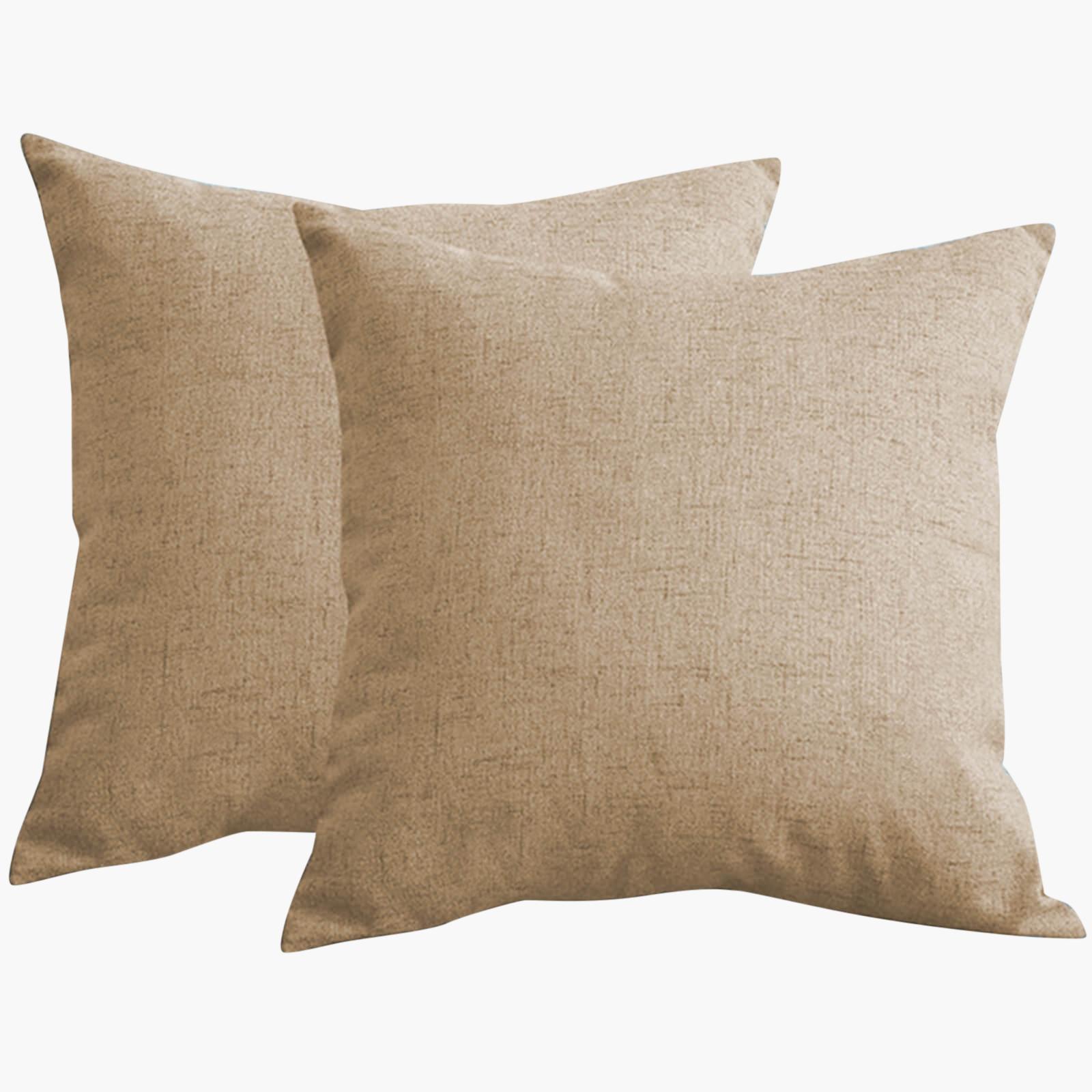 Solid 2-Piece Linen Filled Cushion Set - 65x65 cms-household-cushionsandthrows-filledcushions-decorativecushions-image-2
