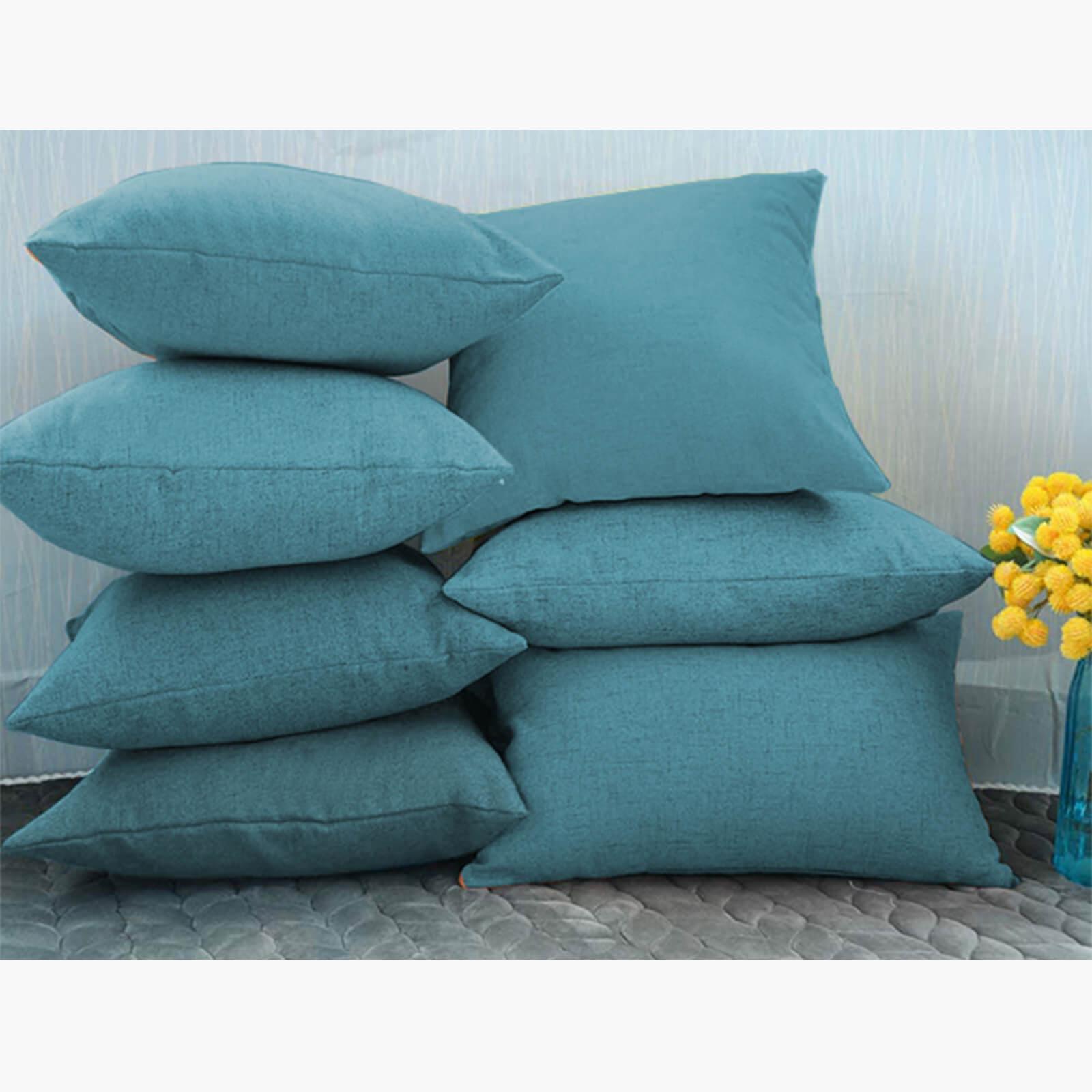 Solid 2-Piece Linen Filled Cushion Set - 65x65 cms-household-cushionsandthrows-filledcushions-decorativecushions-image-4