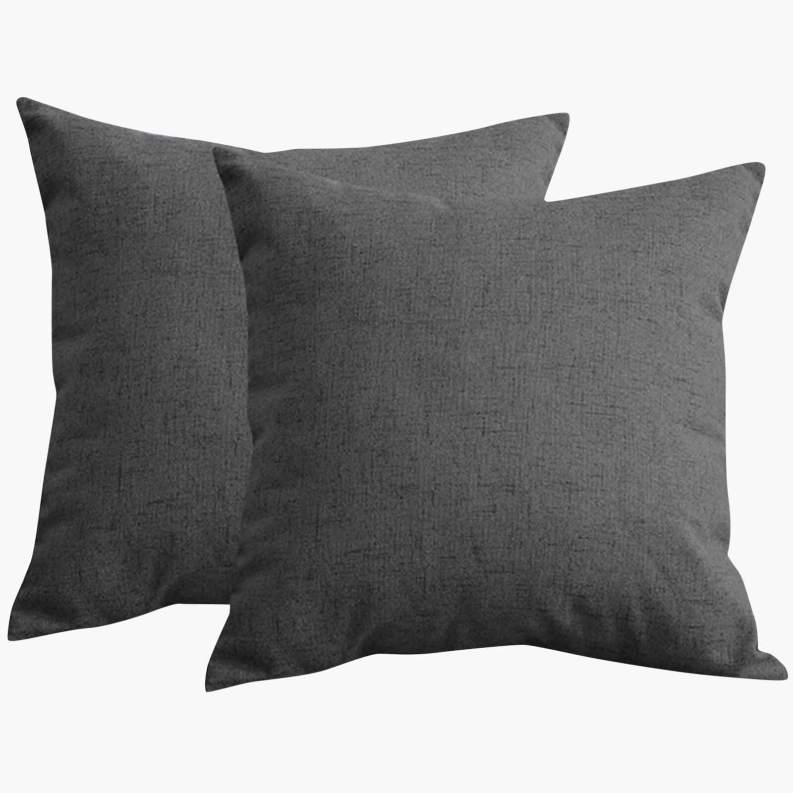 Solid 2-Piece Linen Filled Cushion Set - 65x65 cms-household-cushionsandthrows-filledcushions-decorativecushions-image-2