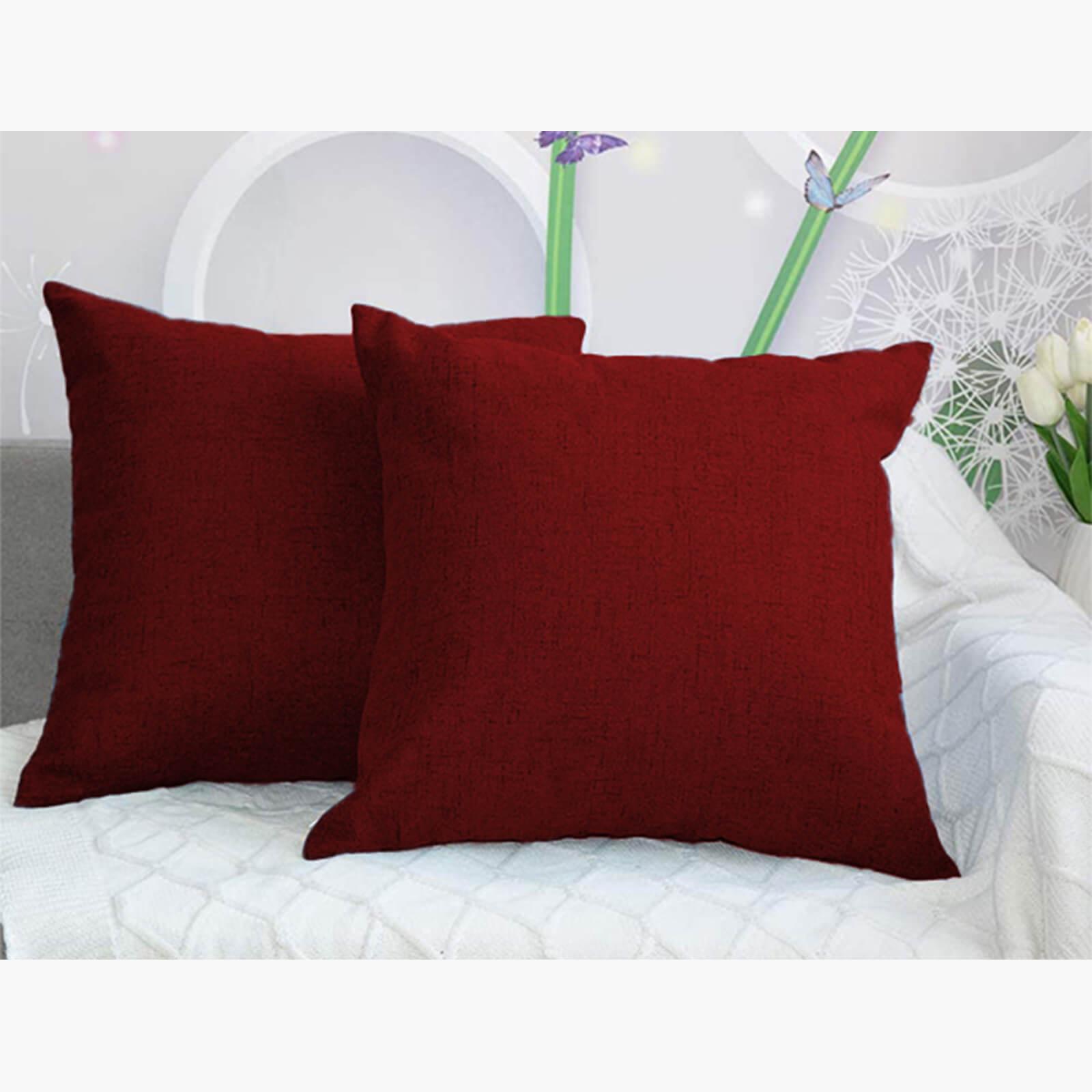 Solid 2-Piece Linen Filled Cushion Set - 65x65 cms-household-cushionsandthrows-filledcushions-decorativecushions-image-1