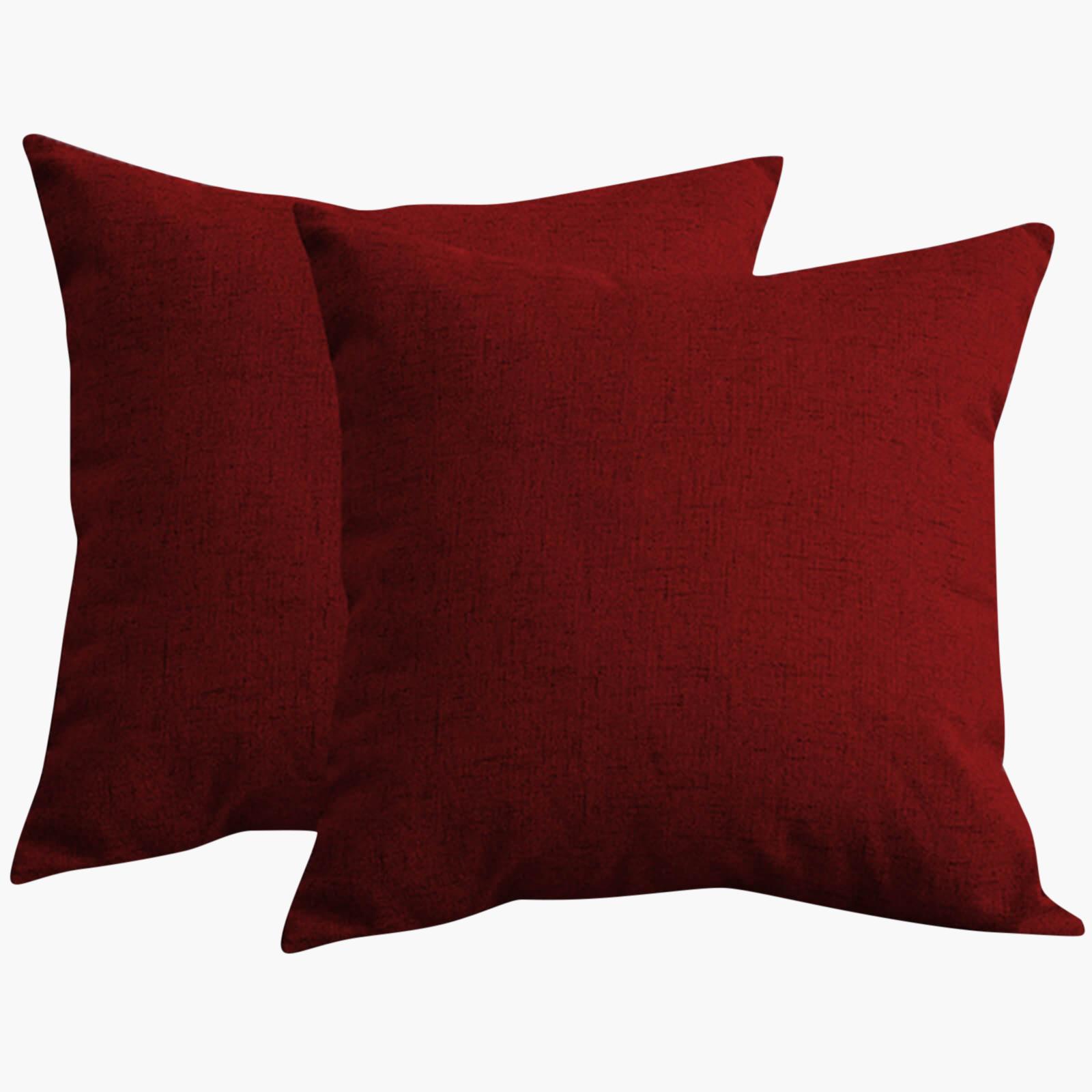 Solid 2-Piece Linen Filled Cushion Set - 65x65 cms-household-cushionsandthrows-filledcushions-decorativecushions-image-2