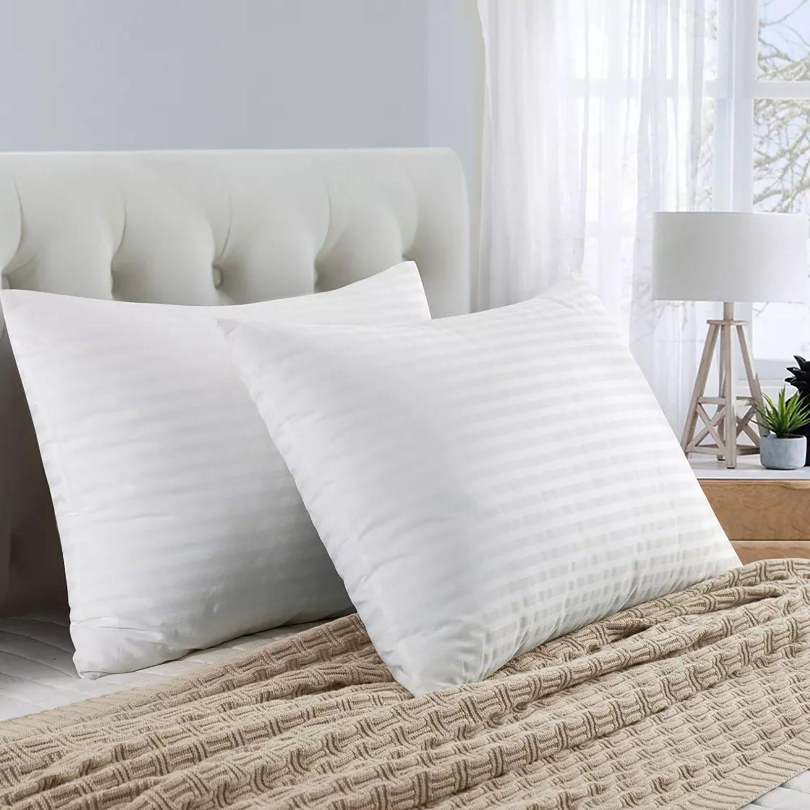 Striped Microfiber Pillow - 90x50 cms-household-bedding-pillows-image-4