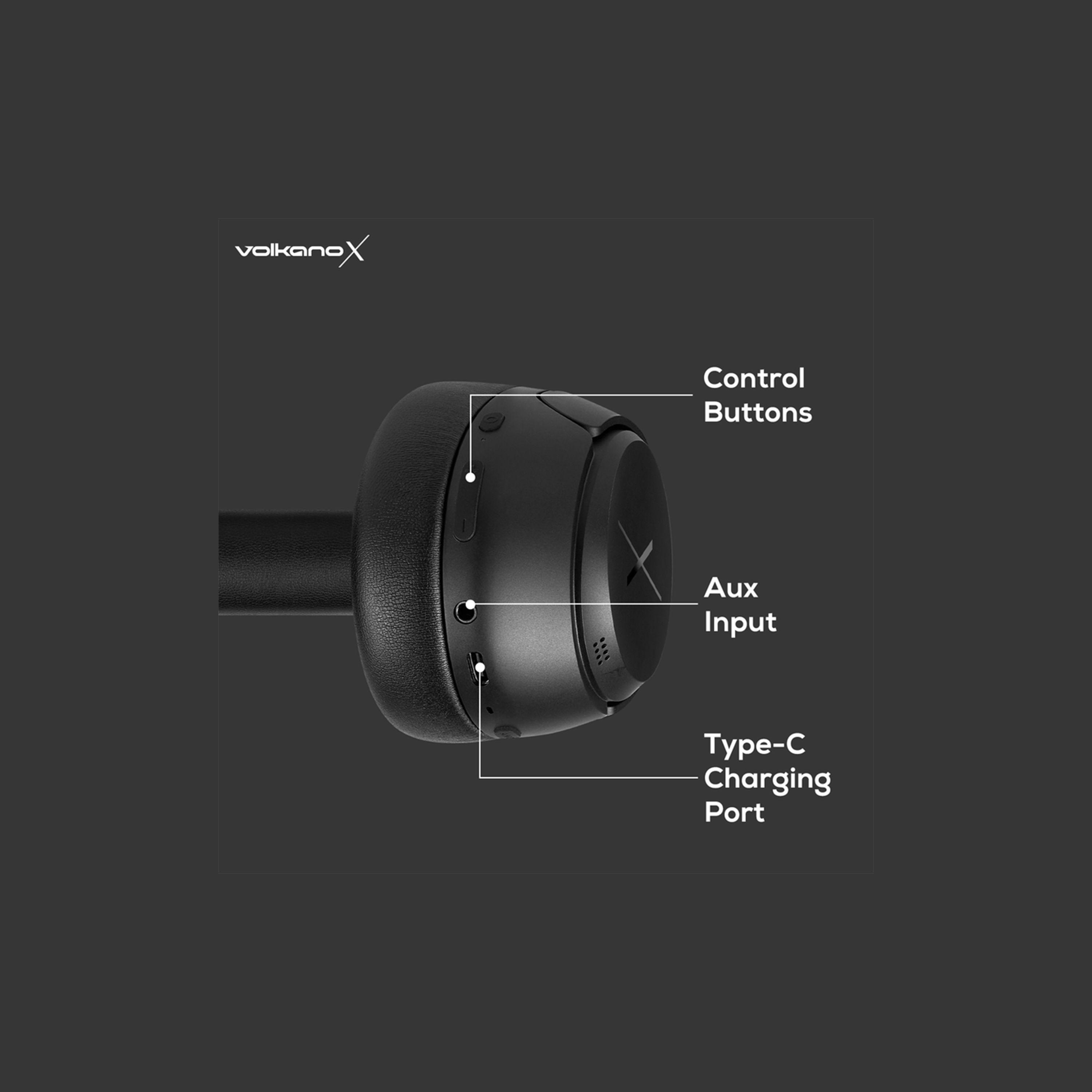 VolkanoX VXH300 Bluetooth Headphones with Hybrid Active Noise Cancelling  - Black-electronics-headphonesandearphones-image-3