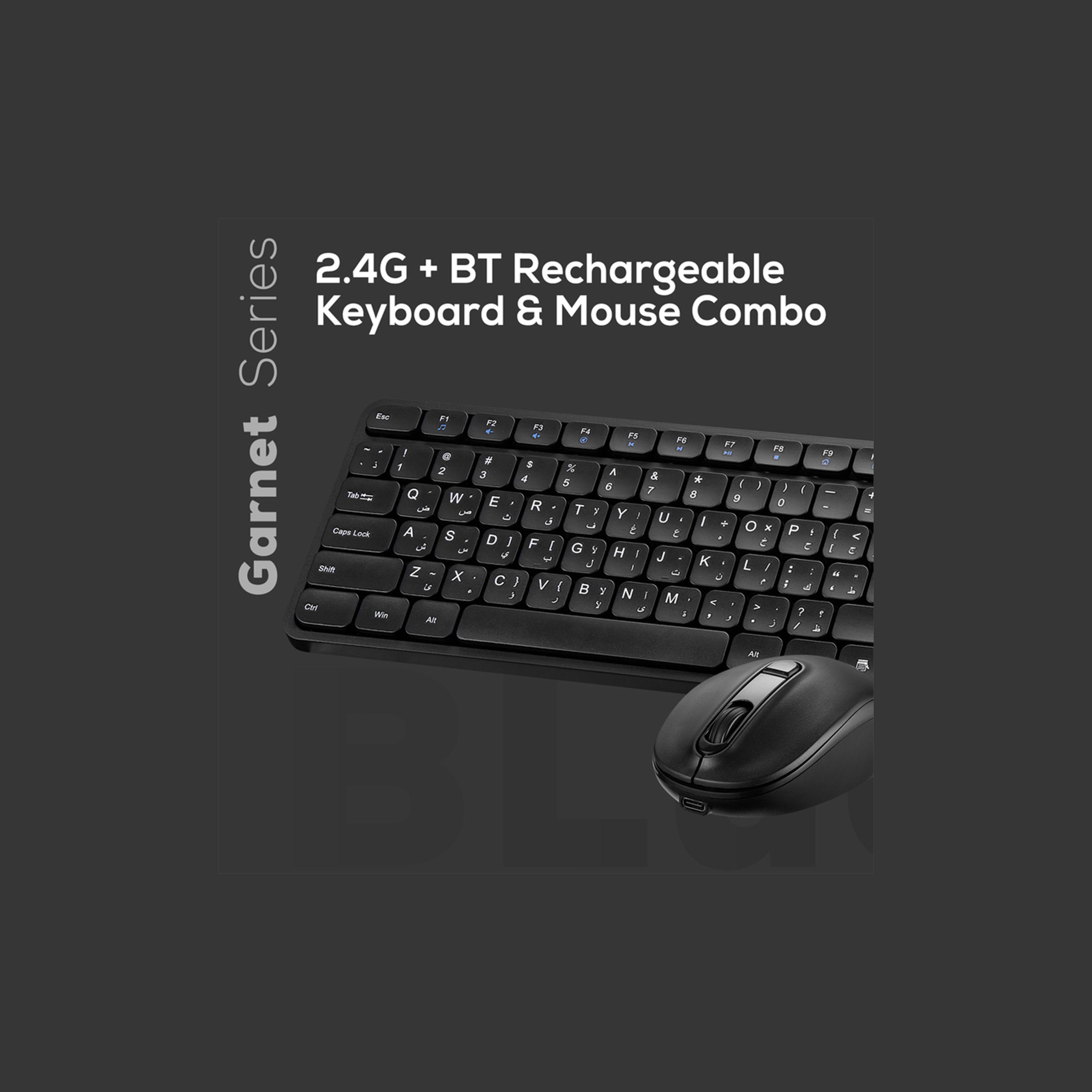 VolkanoX Garnet series Bluetooth Dual Mode Rechargeable Combo - Black (With Arabic + English language keyboard)-electronics-accessories-computeraccesories-image-2