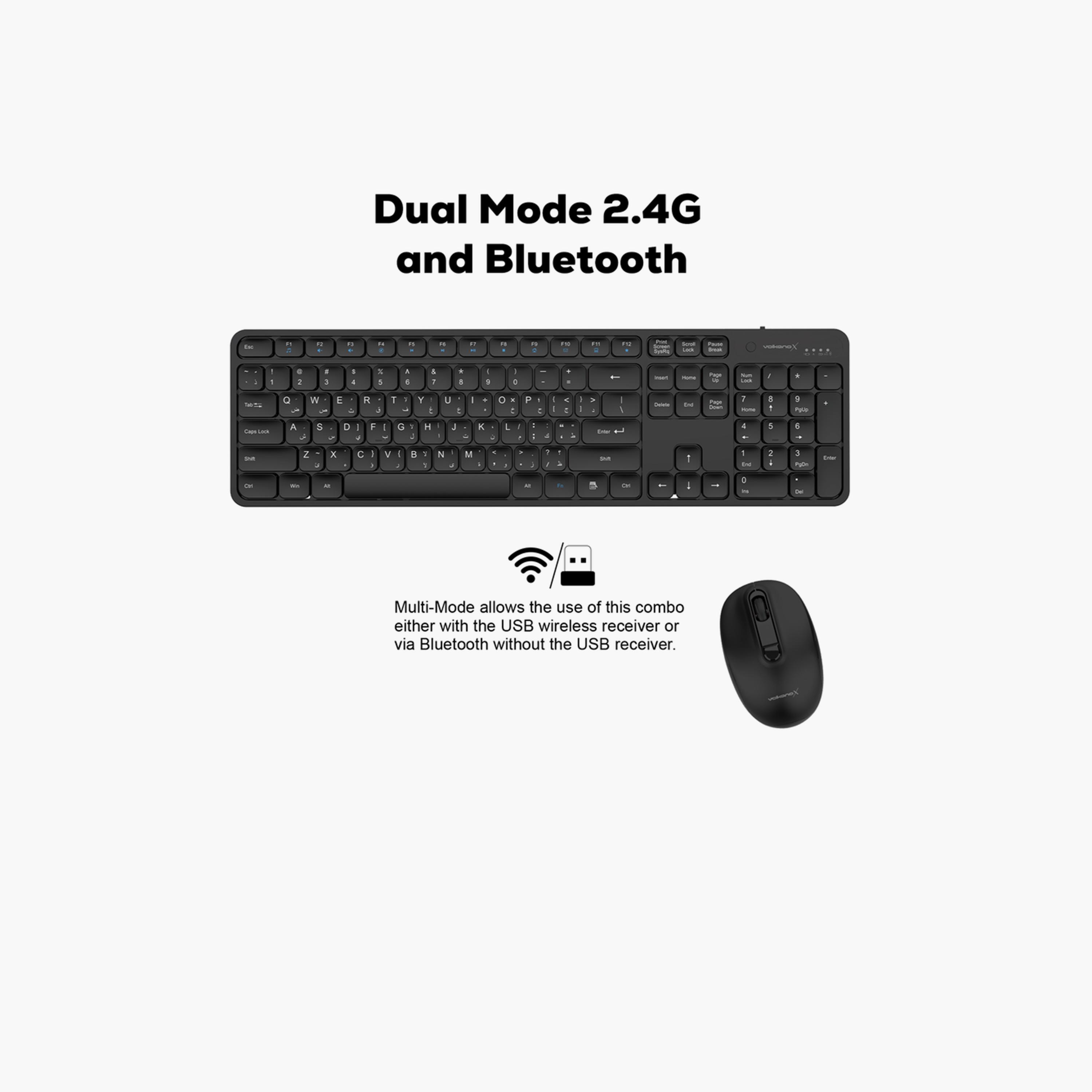 VolkanoX Garnet series Bluetooth Dual Mode Rechargeable Combo - Black (With Arabic + English language keyboard)-electronics-accessories-computeraccesories-image-3