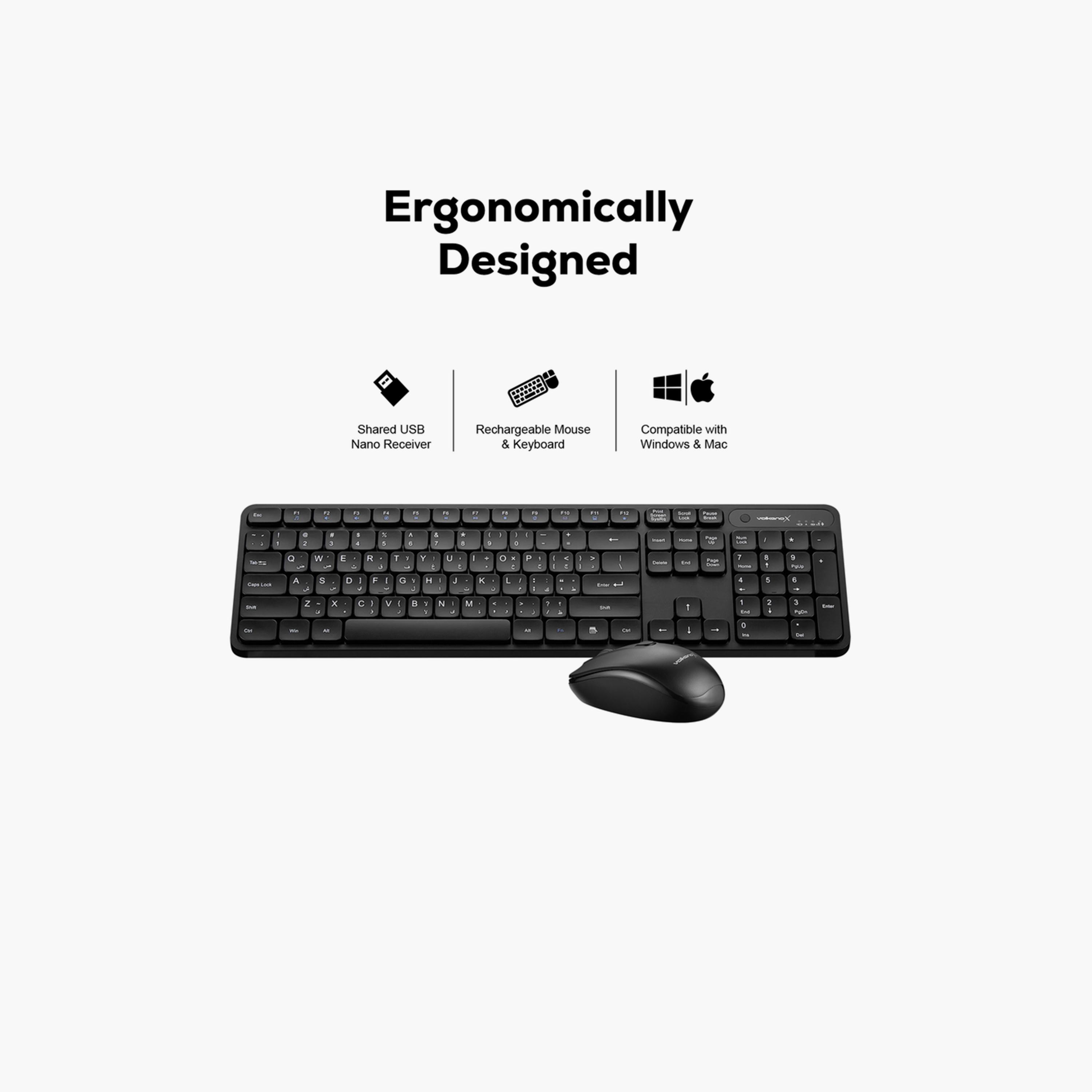 VolkanoX Garnet series Bluetooth Dual Mode Rechargeable Combo - Black (With Arabic + English language keyboard)-electronics-accessories-computeraccesories-image-4