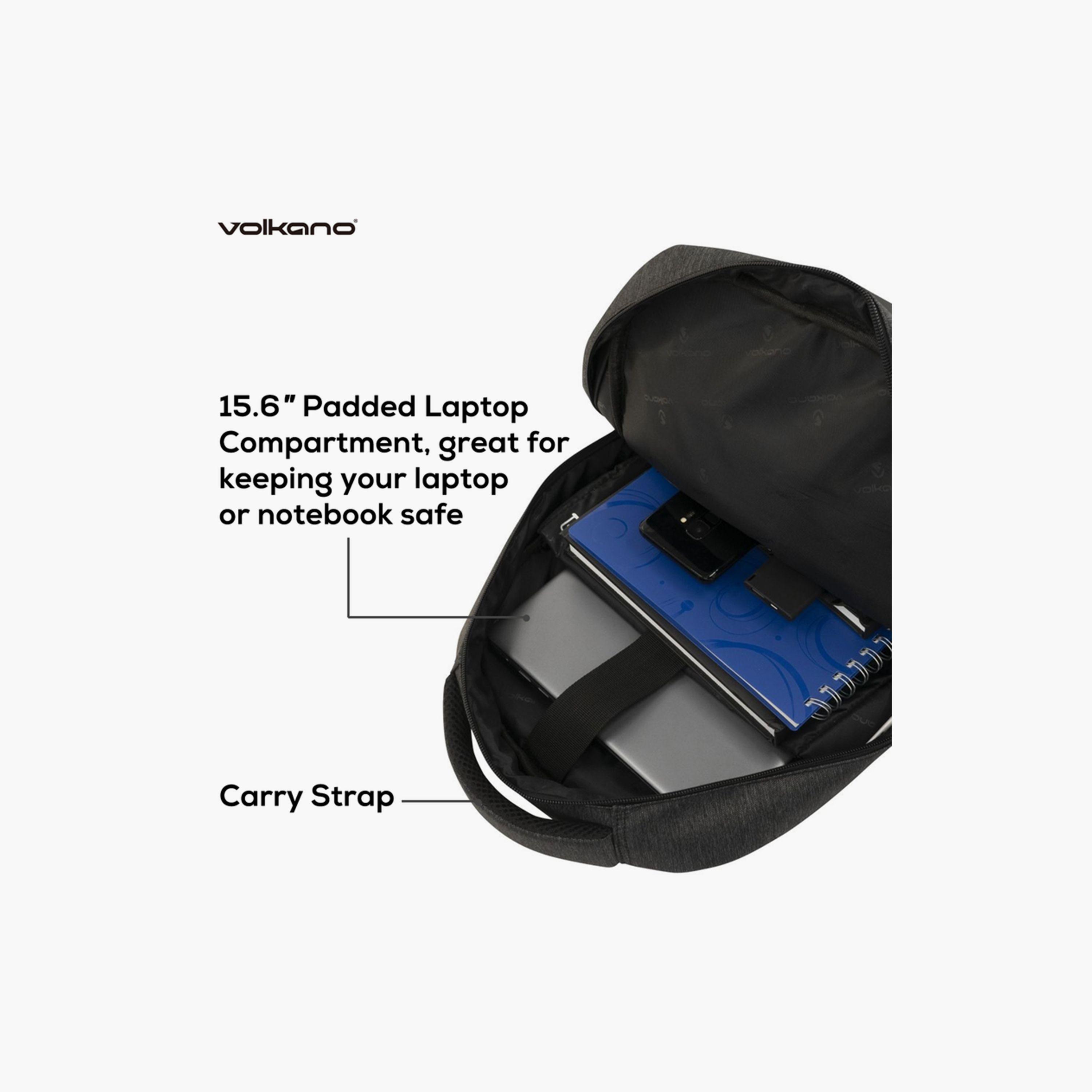 Volkano 15.6 Inches Laptop Bags Polyester Adjustable Shoulder Straps | VK-7113-BK-school-bagsandbackpacks-backpacks-image-5