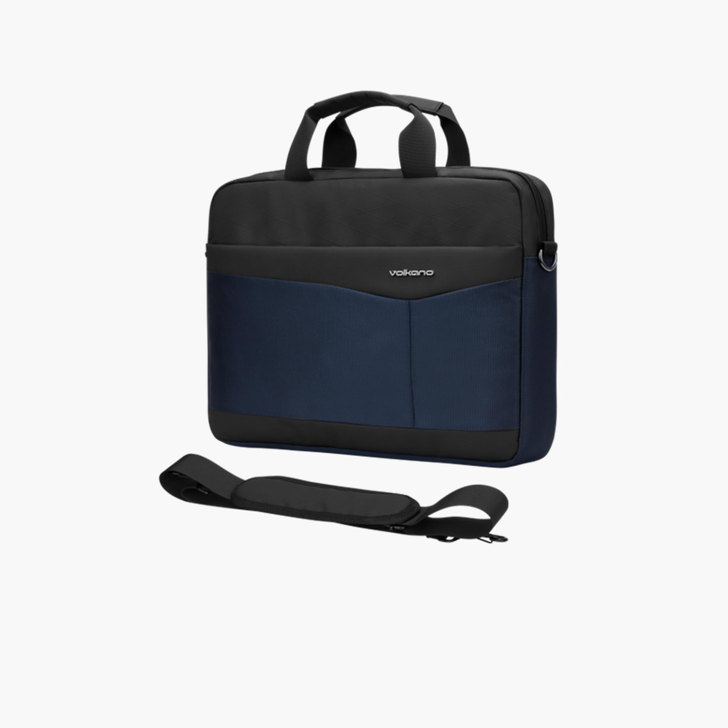Volkano 15.6 Inches Laptop Bags Polyester Removable Shoulder Straps | VK-9180-BKNV-men-bags-image-3