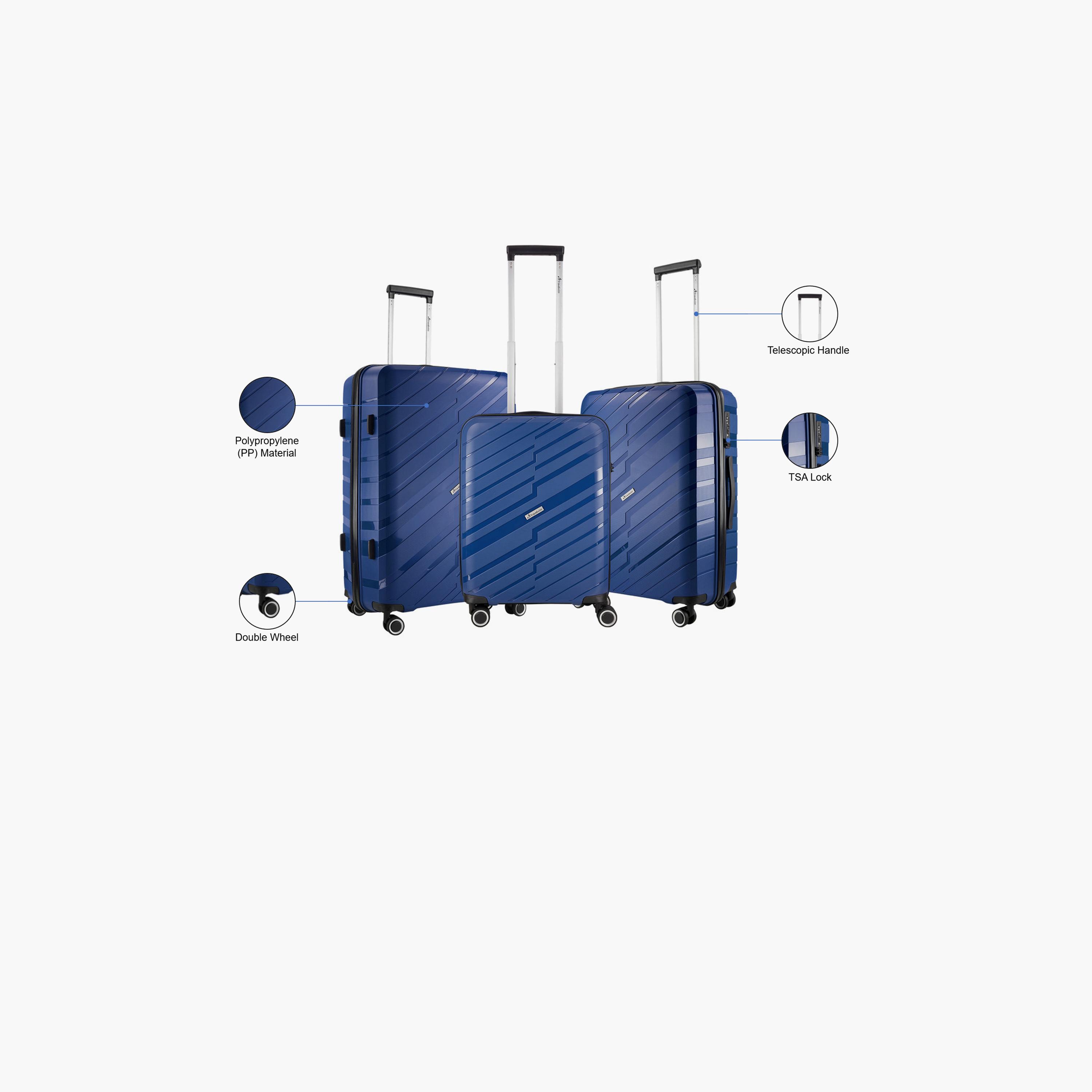 Travelwize Java Set of 3 Polypropylene Hard Sided 4-Wheeler Spinner Trolley Bag with TSA Lock | TW-1086-AZ-travel-luggagesandbags-luggage-image-2