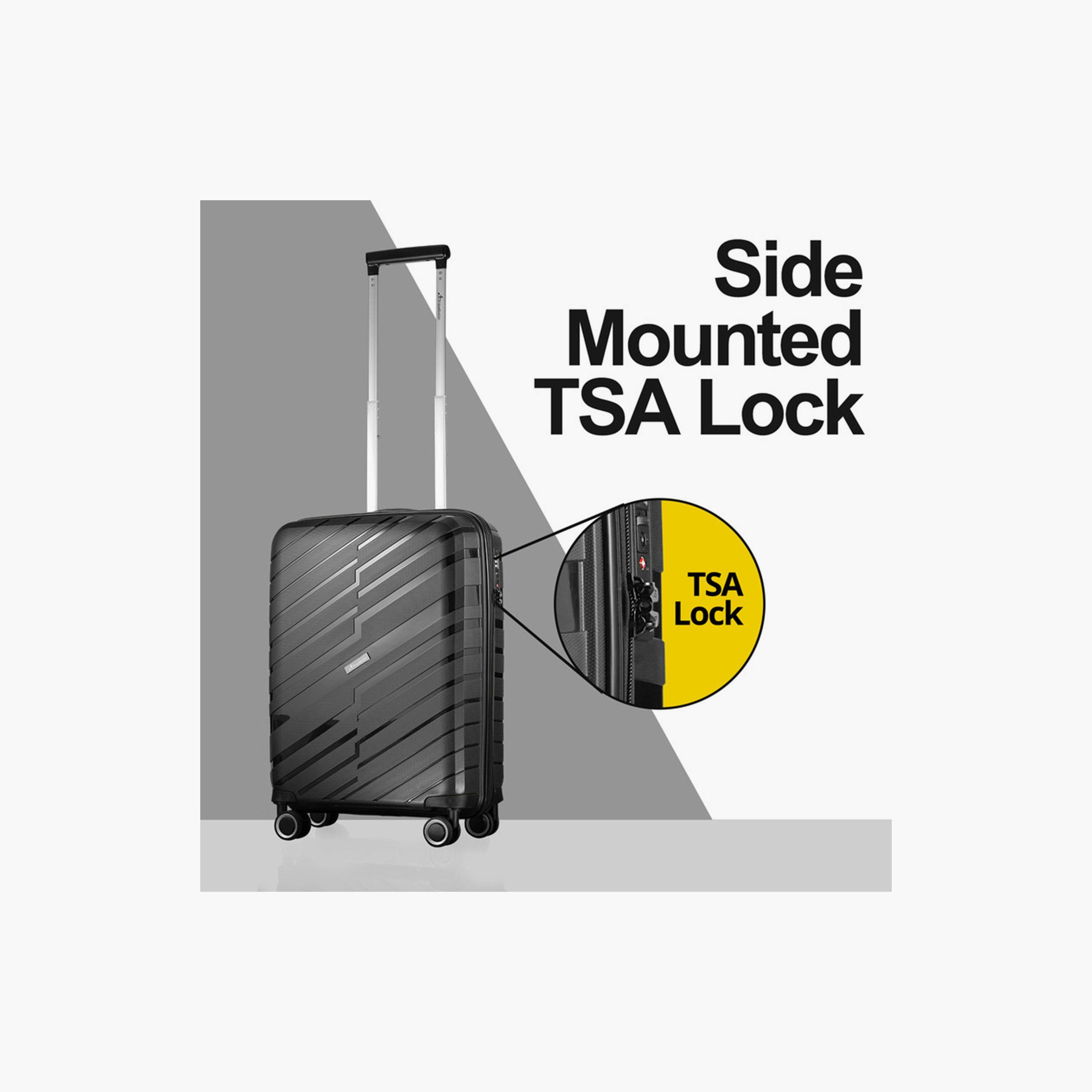 Travelwize Java Set of 3 Polypropylene Hard Sided 4-Wheeler Spinner Trolley Bag with TSA Lock | TW-1093-BK-travel-luggagesandbags-luggage-image-4