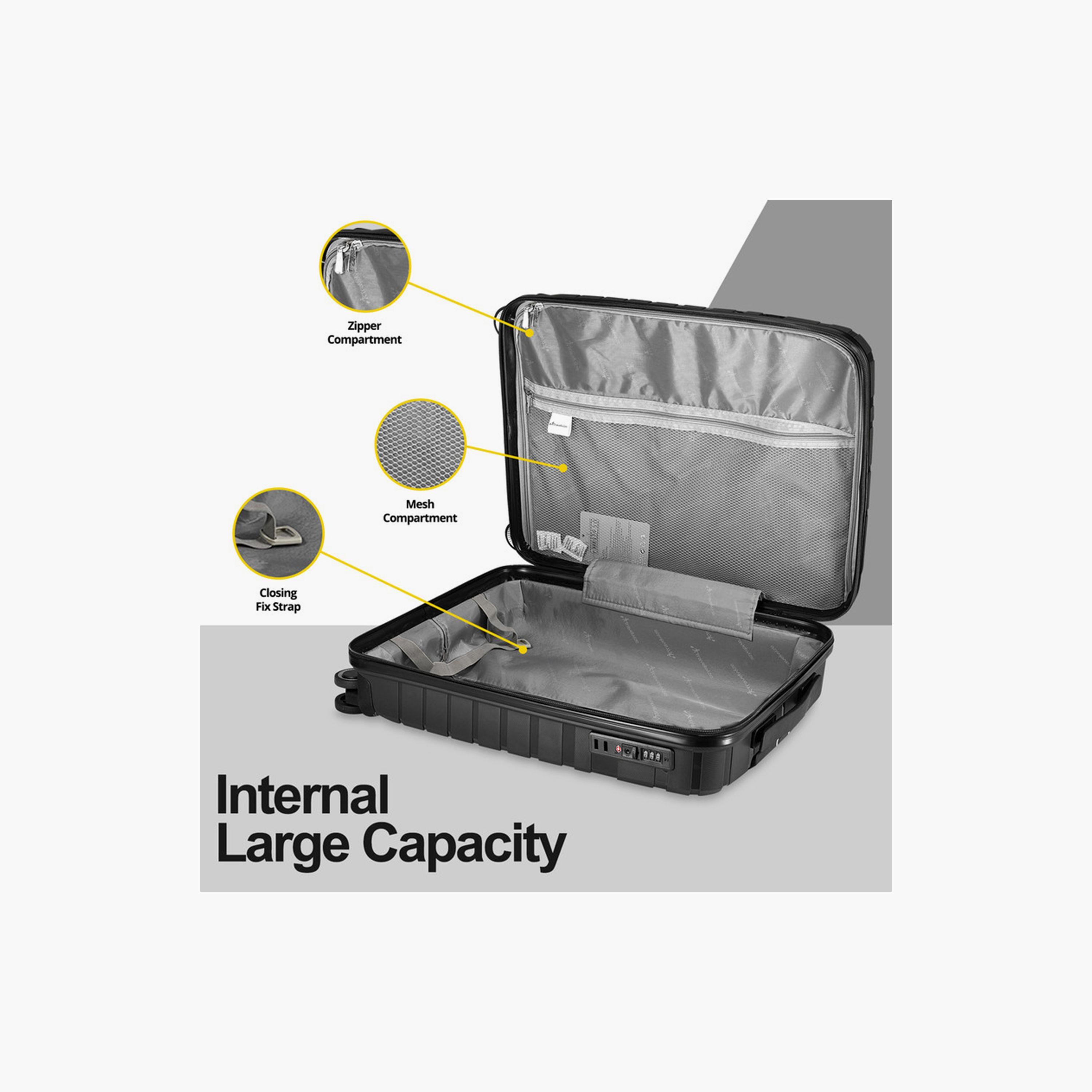 Travelwize Java Set of 3 Polypropylene Hard Sided 4-Wheeler Spinner Trolley Bag with TSA Lock | TW-1093-BK-travel-luggagesandbags-luggage-image-5