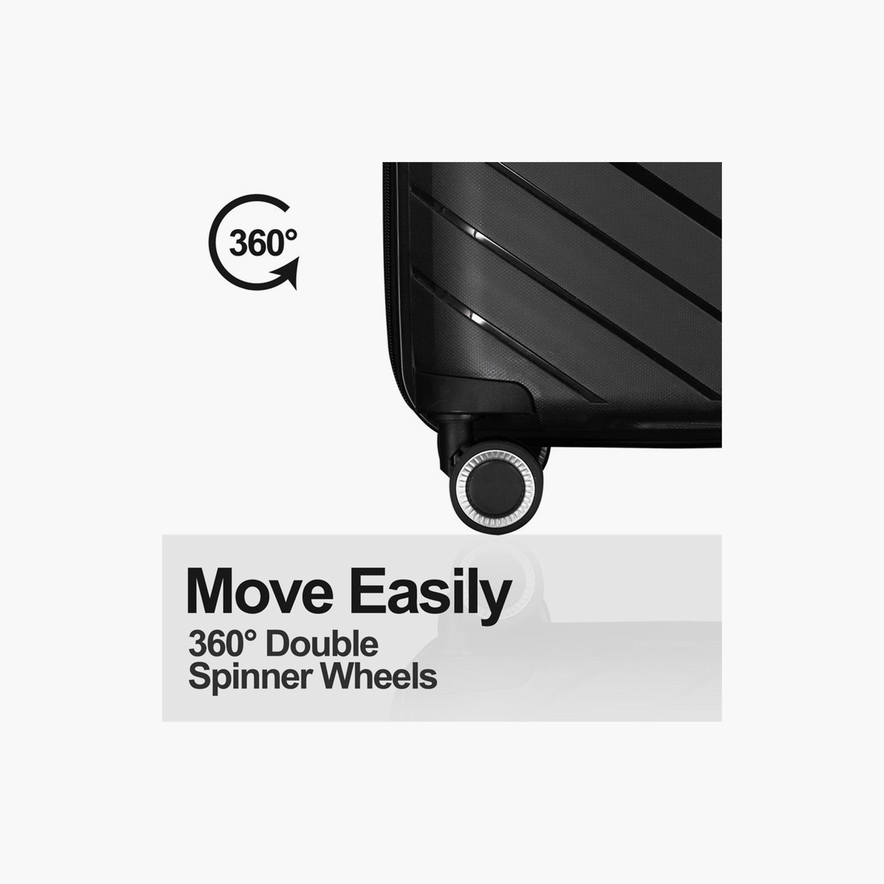 Travelwize Java Set of 3 Polypropylene Hard Sided 4-Wheeler Spinner Trolley Bag with TSA Lock | TW-1093-BK-travel-luggagesandbags-luggage-image-6