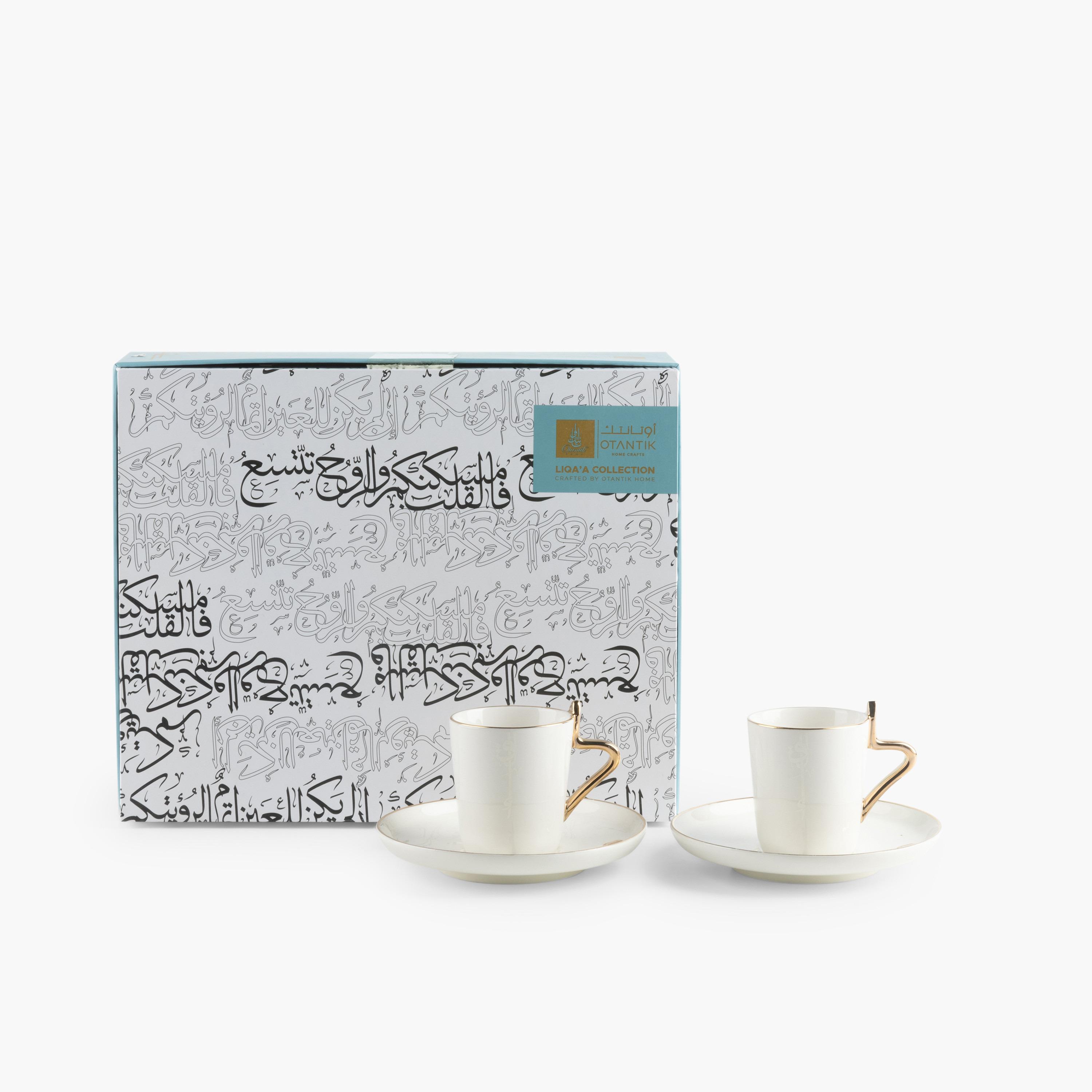 طقم فناجين قهوة وصحون بورسلان 12 قطعة لقاء من أوتانتيك - 90 مل-household-dining-teaandcoffee-teaandcoffeesets-image-3