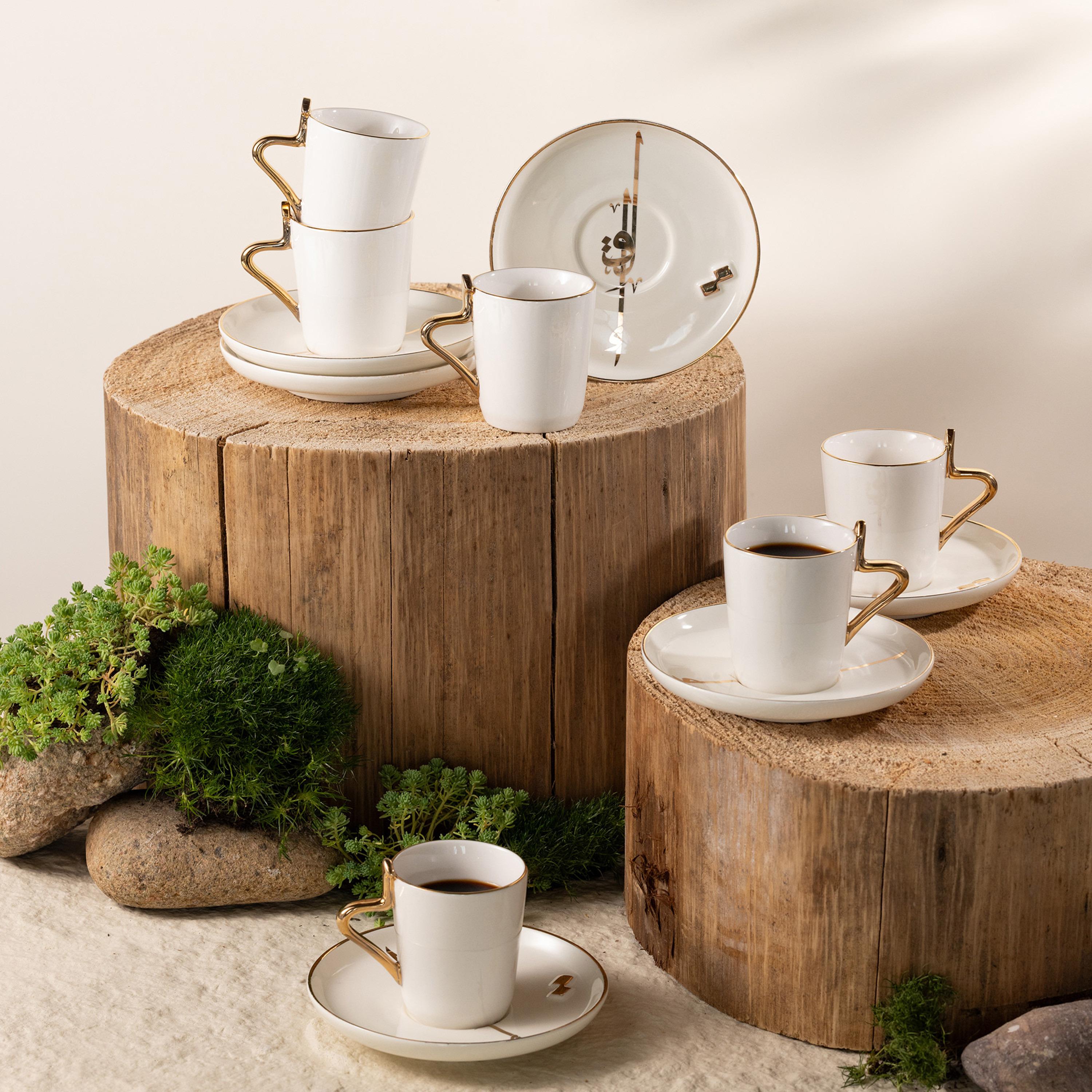 Lqaa 12-Piece Porcelain Coffee Cup and Saucer Set - 90 ml-household-dining-teaandcoffee-teaandcoffeesets-image-1