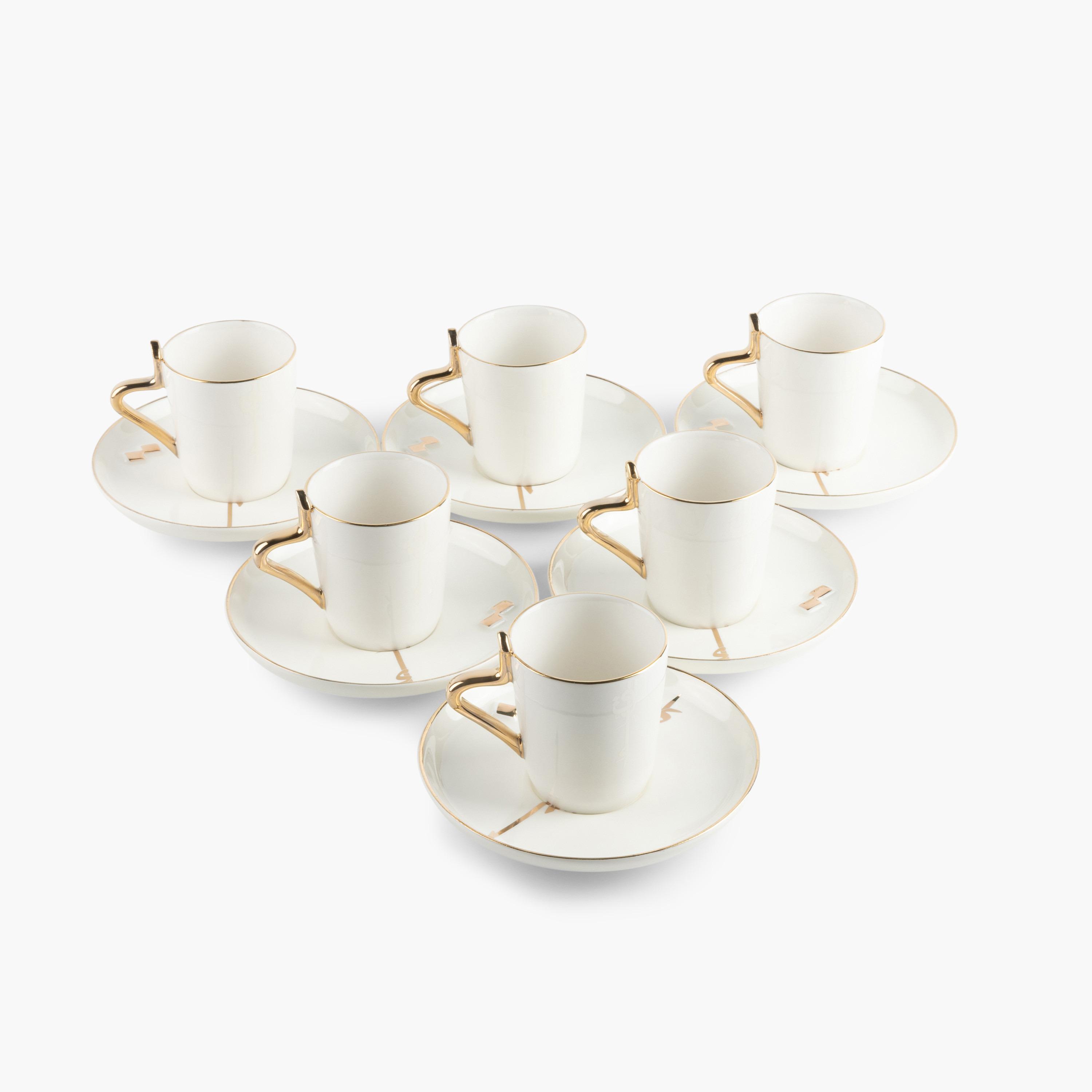 طقم فناجين قهوة وصحون بورسلان 12 قطعة لقاء من أوتانتيك - 90 مل-household-dining-teaandcoffee-teaandcoffeesets-image-2