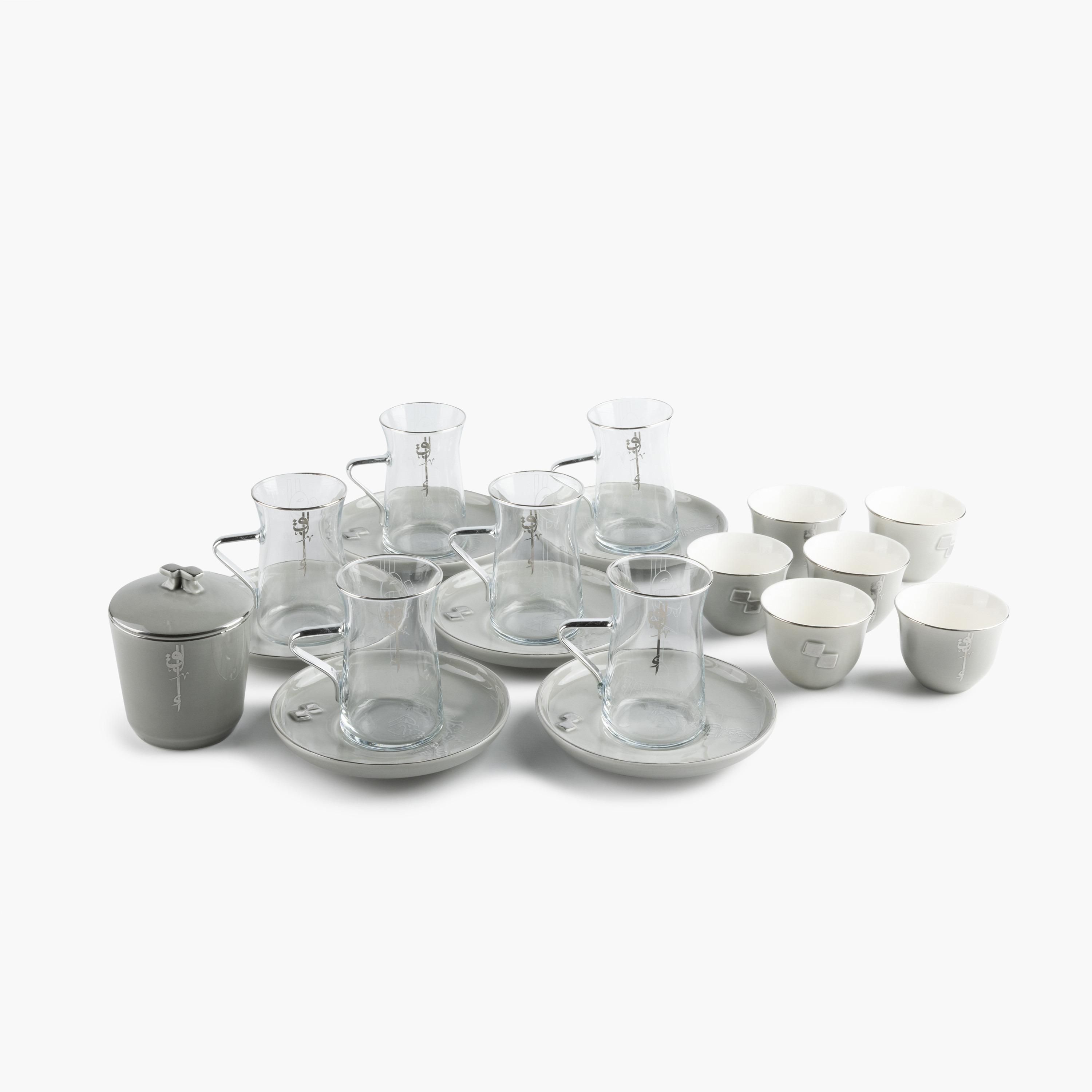 Lqaa 19-Piece Cup and Saucer Set with Sugar Pot-household-dining-teaandcoffee-teaandcoffeesets-image-3