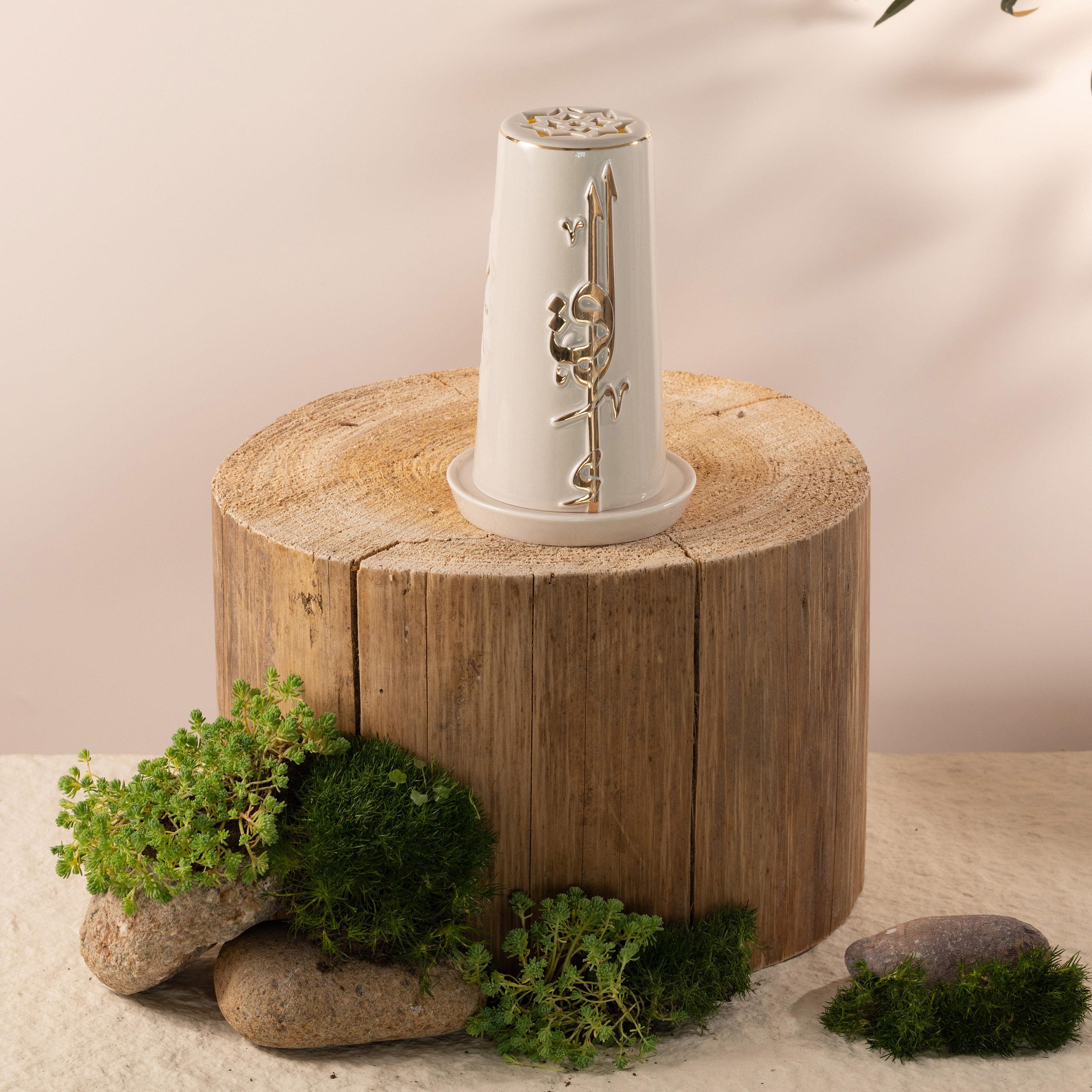 Lqaa Electronic Candle and Porcelain Holder Set - 17 cms-household-homefragrance-candles-image-1