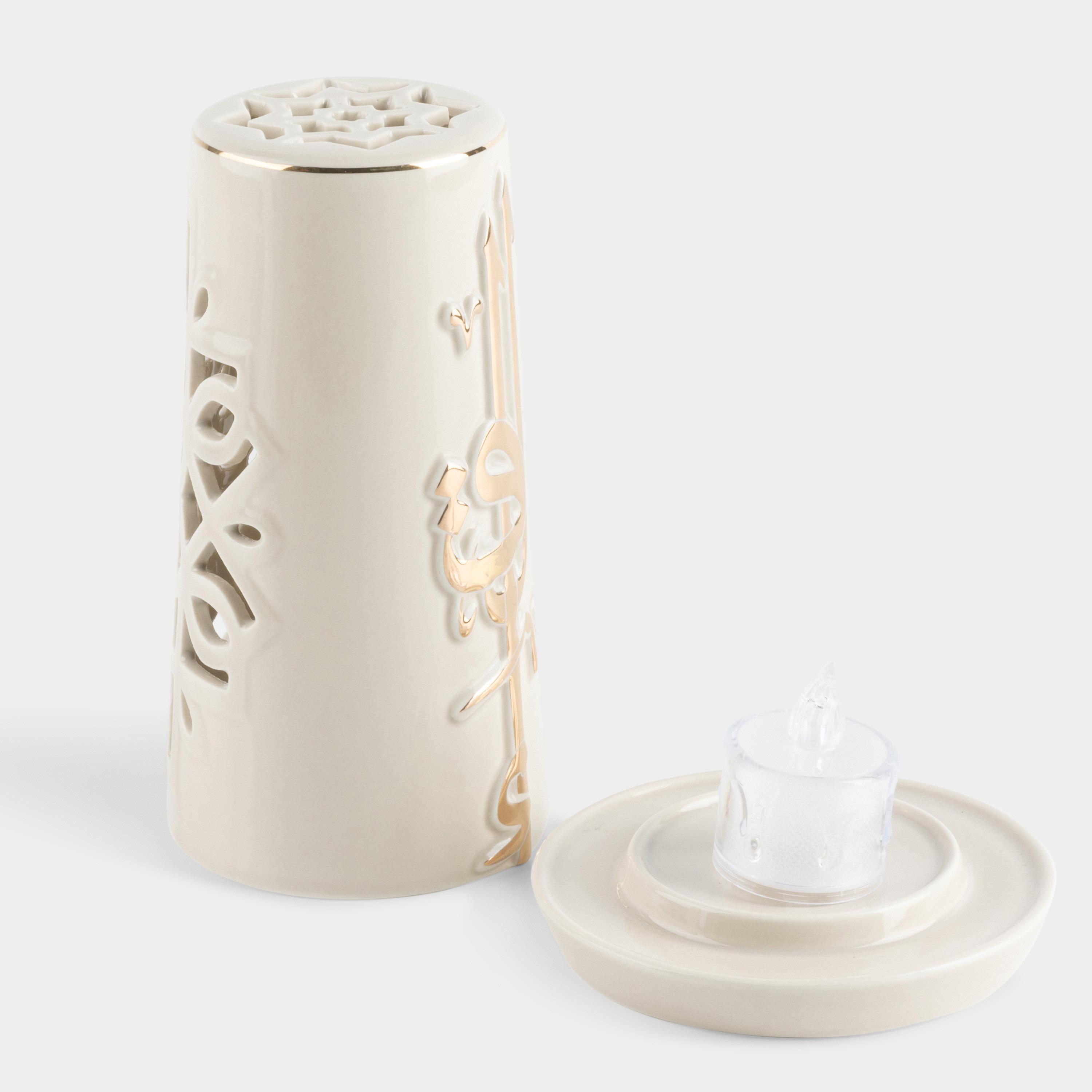 Lqaa Electronic Candle and Porcelain Holder Set - 17 cms-household-homefragrance-candles-image-4