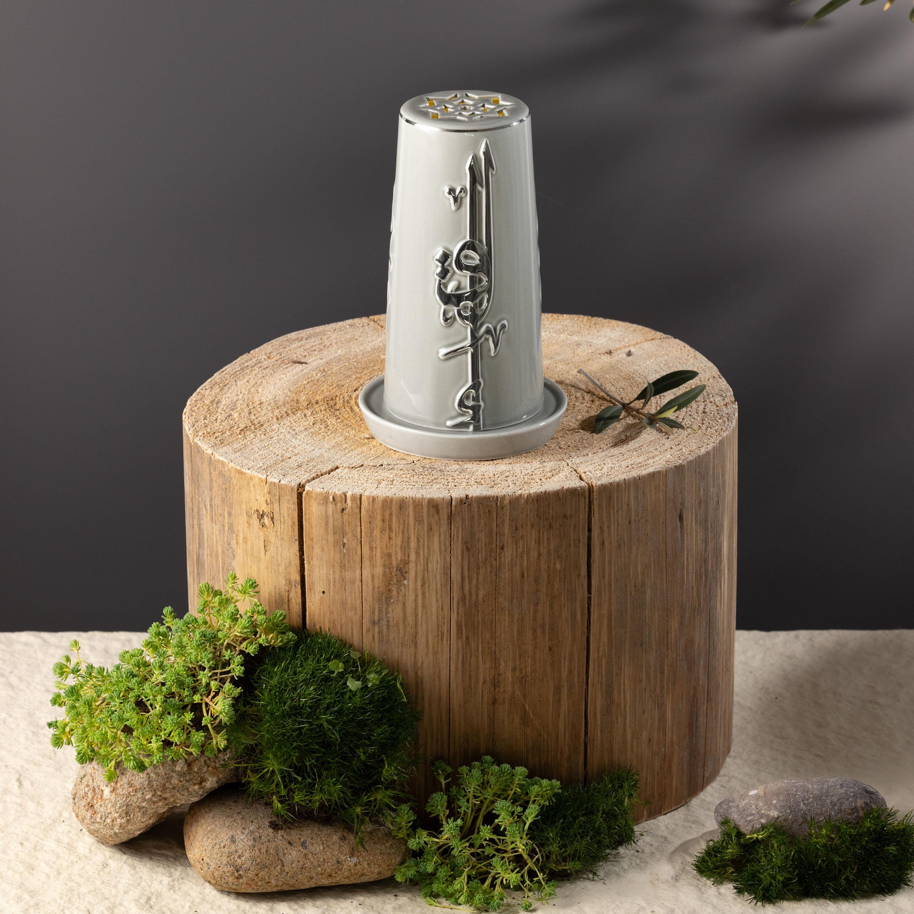 Lqaa Electronic Candle and Porcelain Holder Set - 17 cms-household-homefragrance-candles-image-2