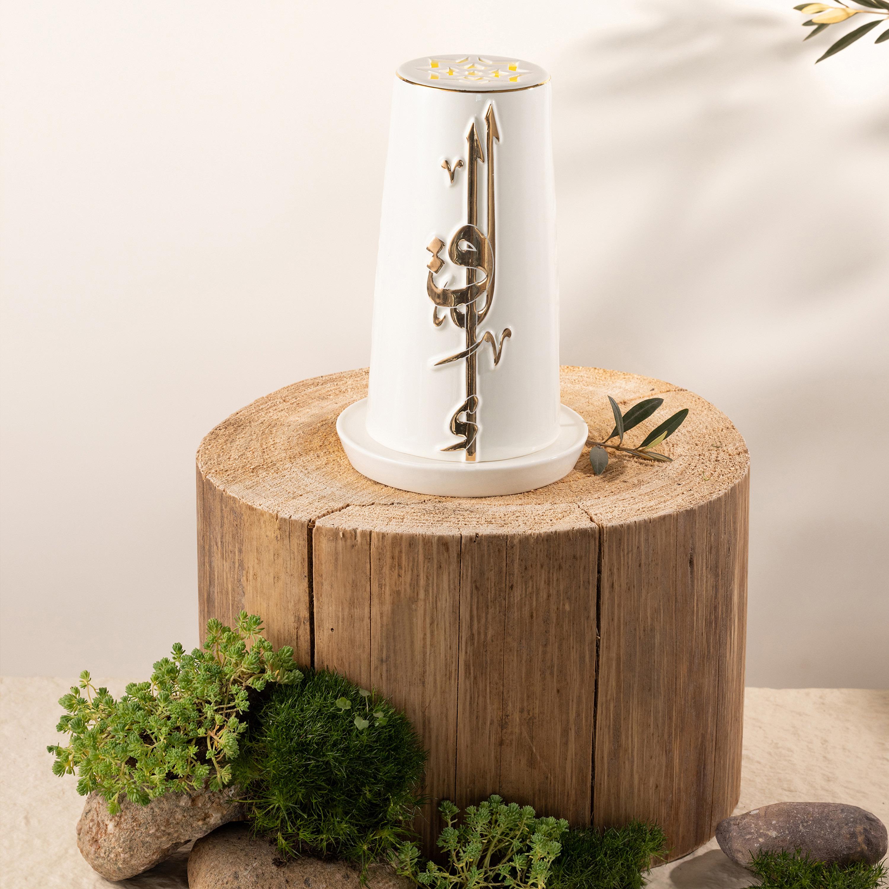 طقم شمعة إلكترونية وحامل لقاء من أوتانتيك - 20 سم-household-homefragrance-candles-image-1