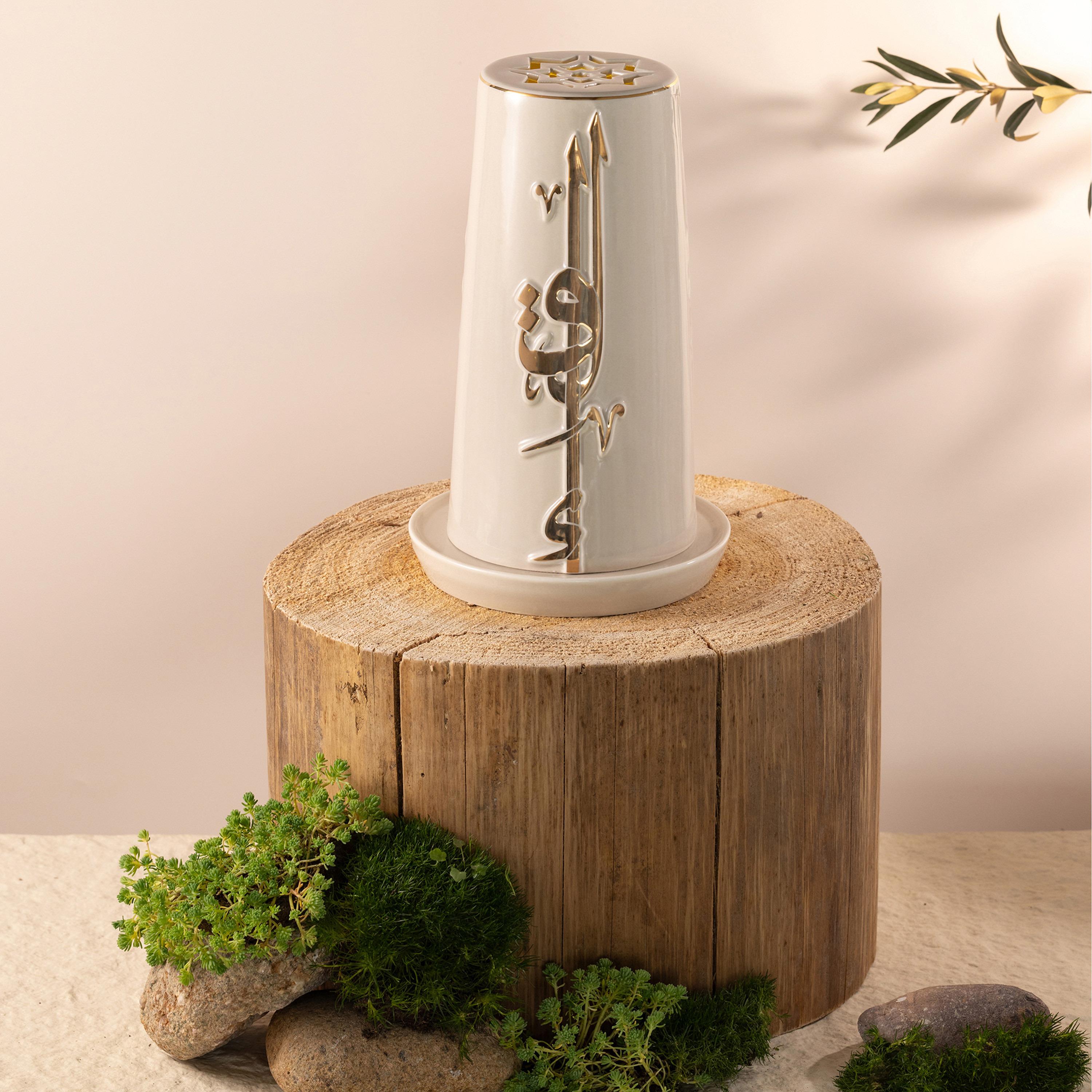 Lqaa Electronic Candle and Porcelain Holder Set-household-homefragrance-candles-image-1