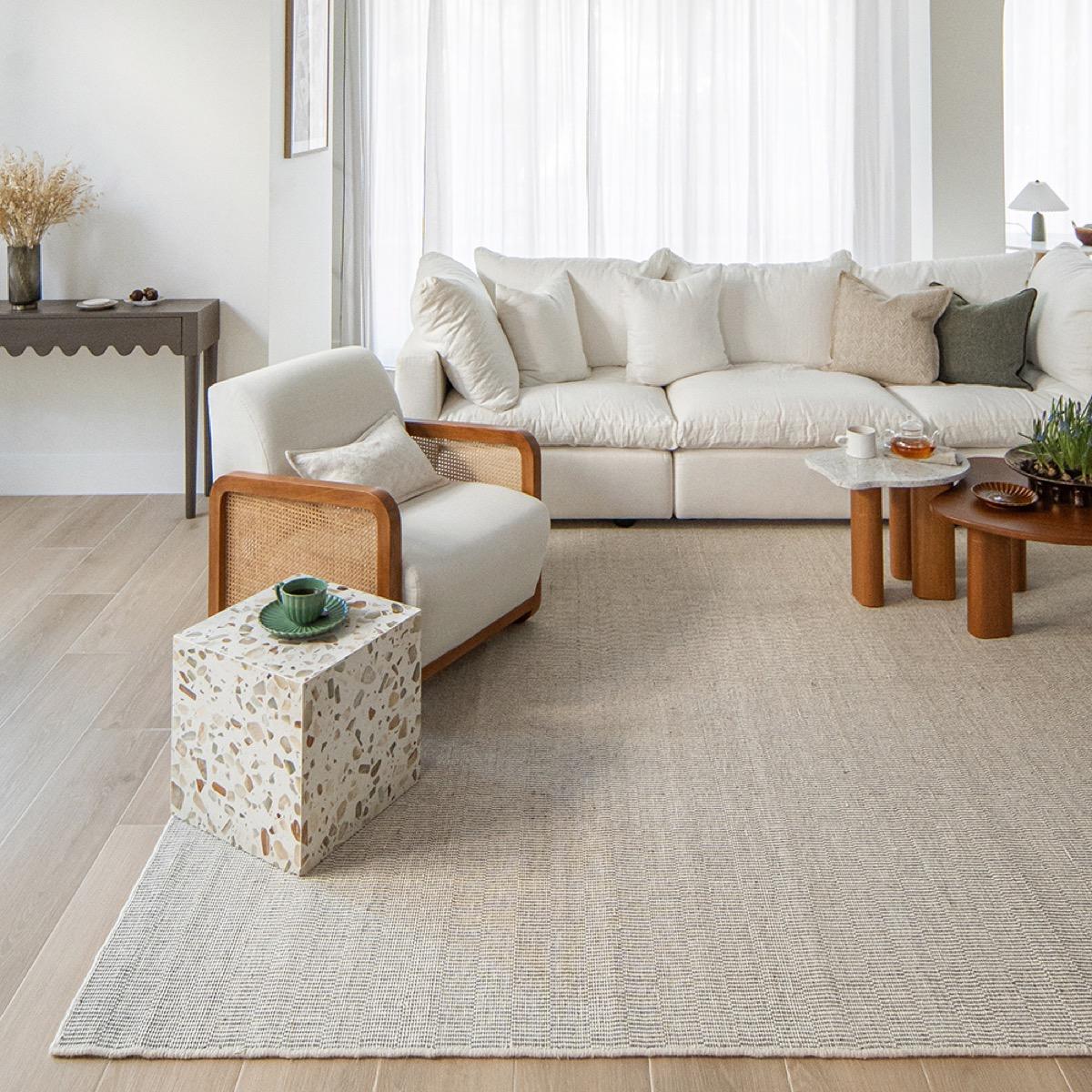 Treva Stone Grid Design Area Rug - 170x240 cm
