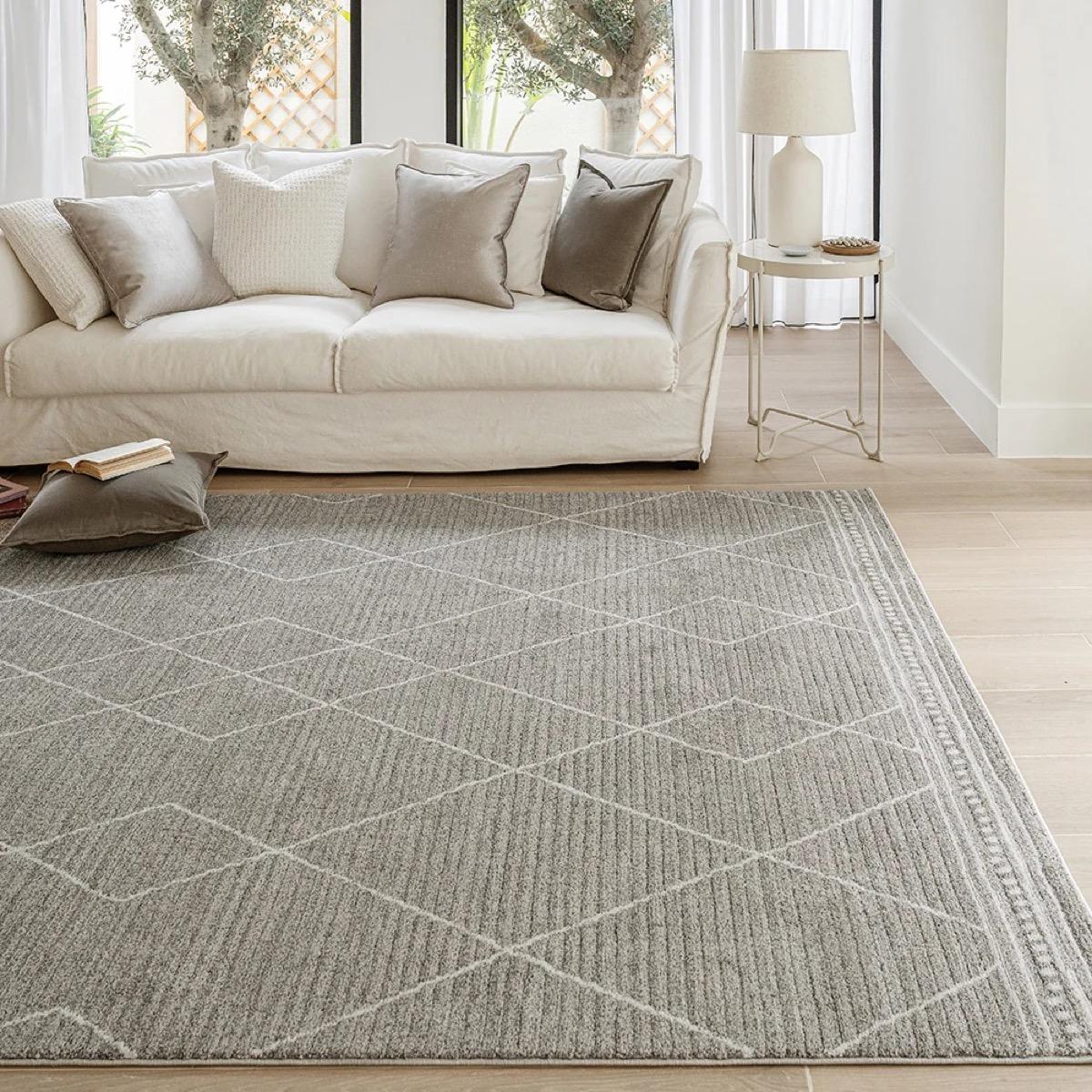 Zen Dune Diamond Striped Rug - 80x150 cm