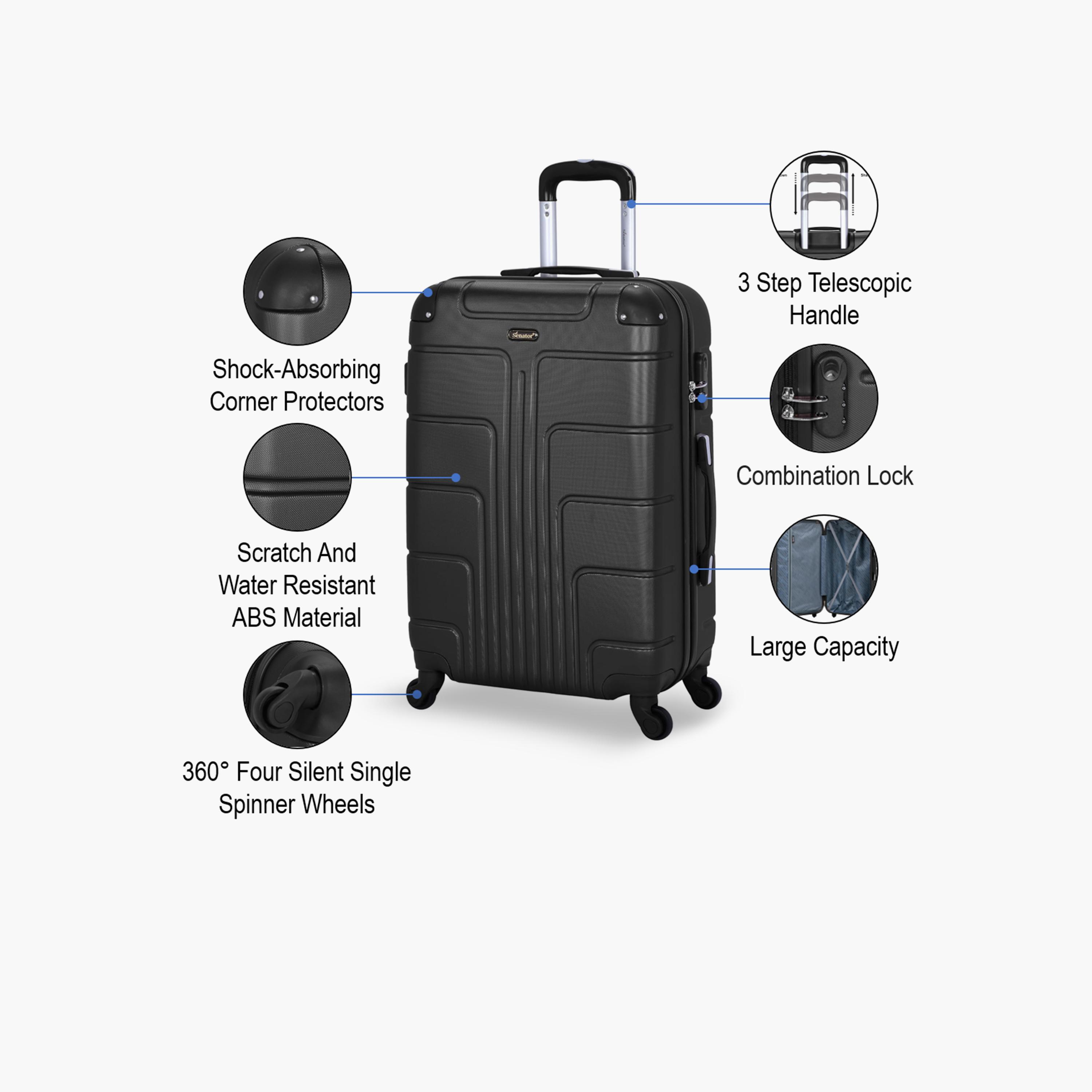 Senator 63.5 CM Medium Check-in ABS Hard Sided 4-Wheeler Spinner Trolley Bag with Combination Lock-travel-luggagesandbags-luggage-image-3