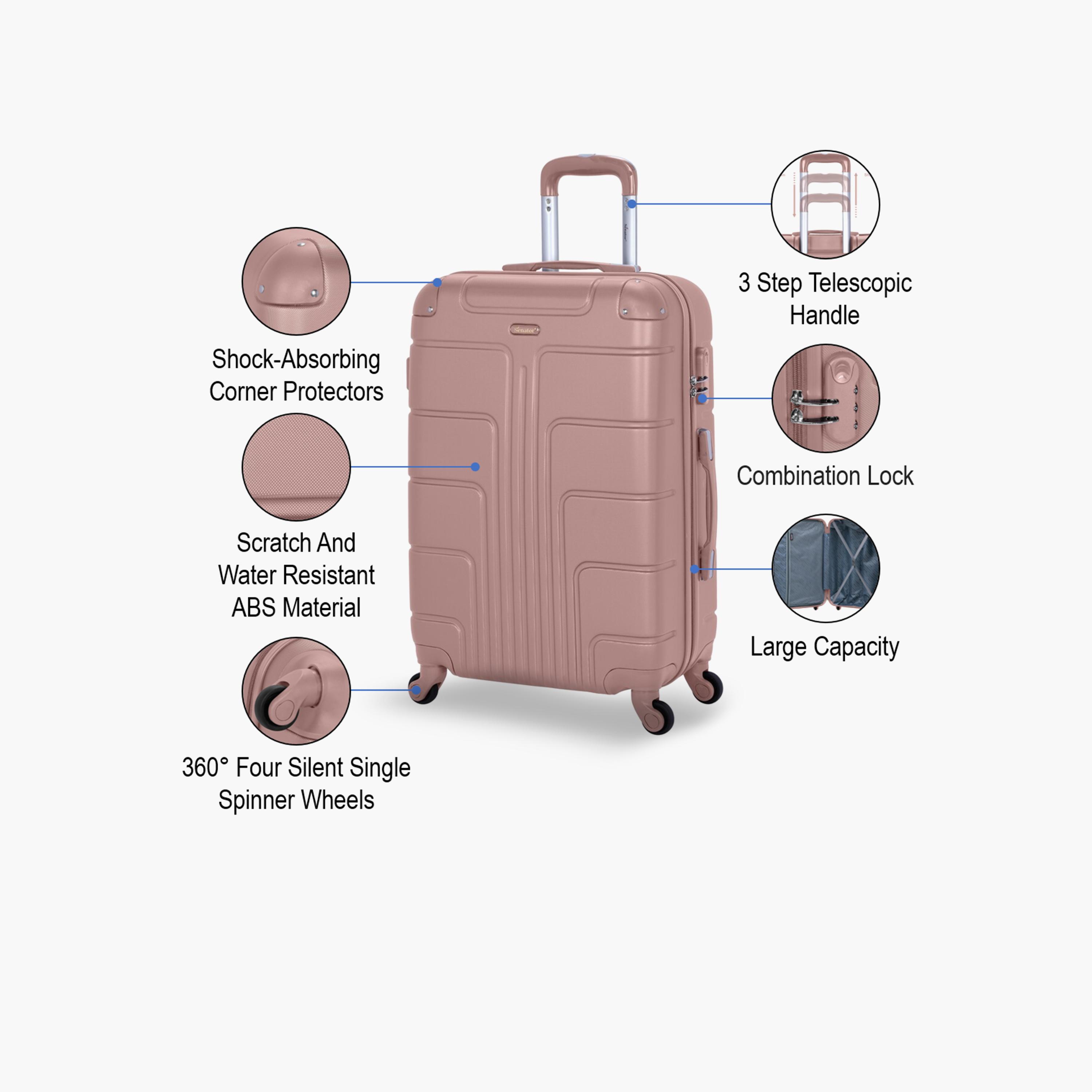 Senator 63.5 CM Medium Check-in ABS Hard Sided 4-Wheeler Spinner Trolley Bag with Combination Lock-travel-luggagesandbags-luggage-image-3