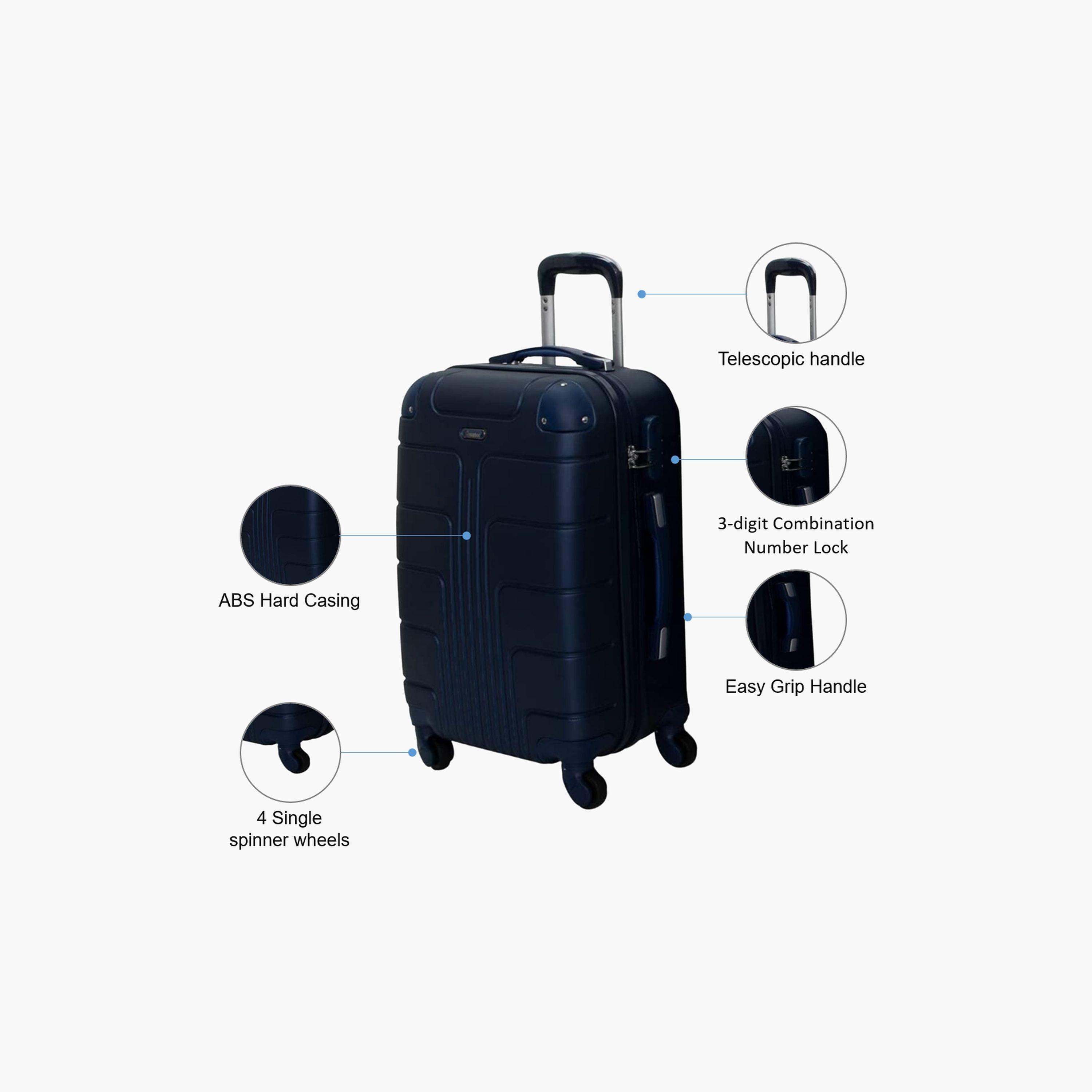 Senator 63.5 CM Medium Check-in ABS Hard Sided 4-Wheeler Spinner Trolley Bag with Combination Lock-travel-luggagesandbags-luggage-image-3