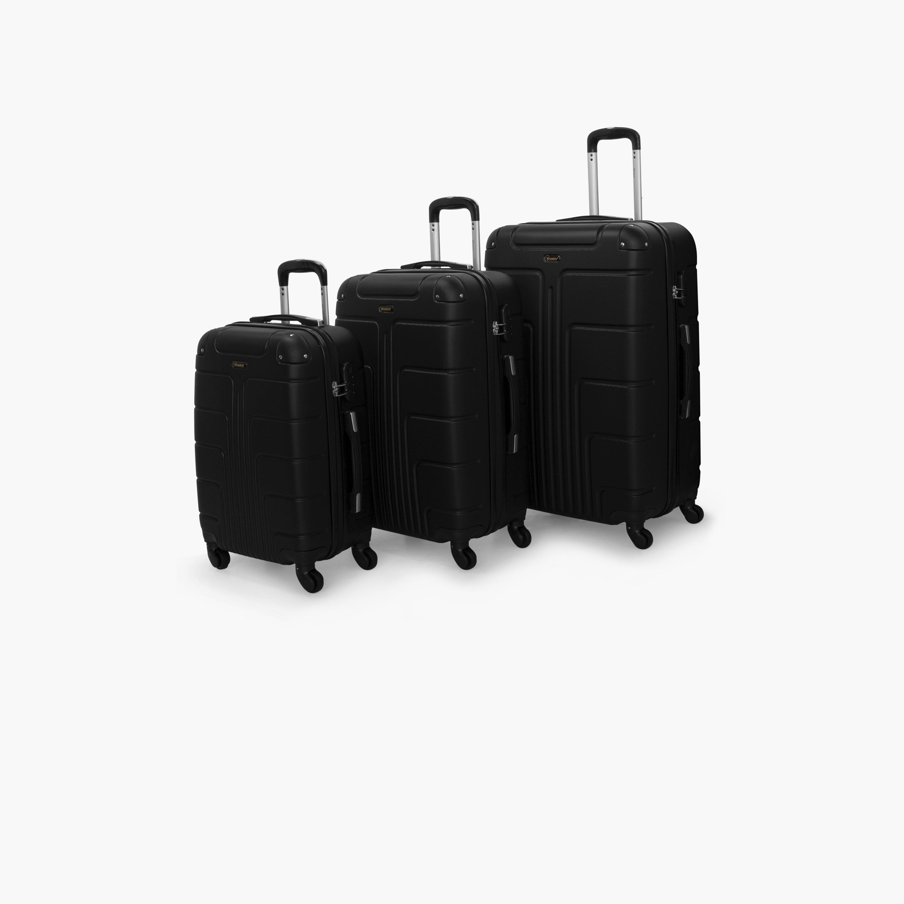 Senator Set of 3 ABS Hard Sided 4-Wheeler Spinner Trolley Bag with Combination Lock-travel-luggagesandbags-luggage-image-1