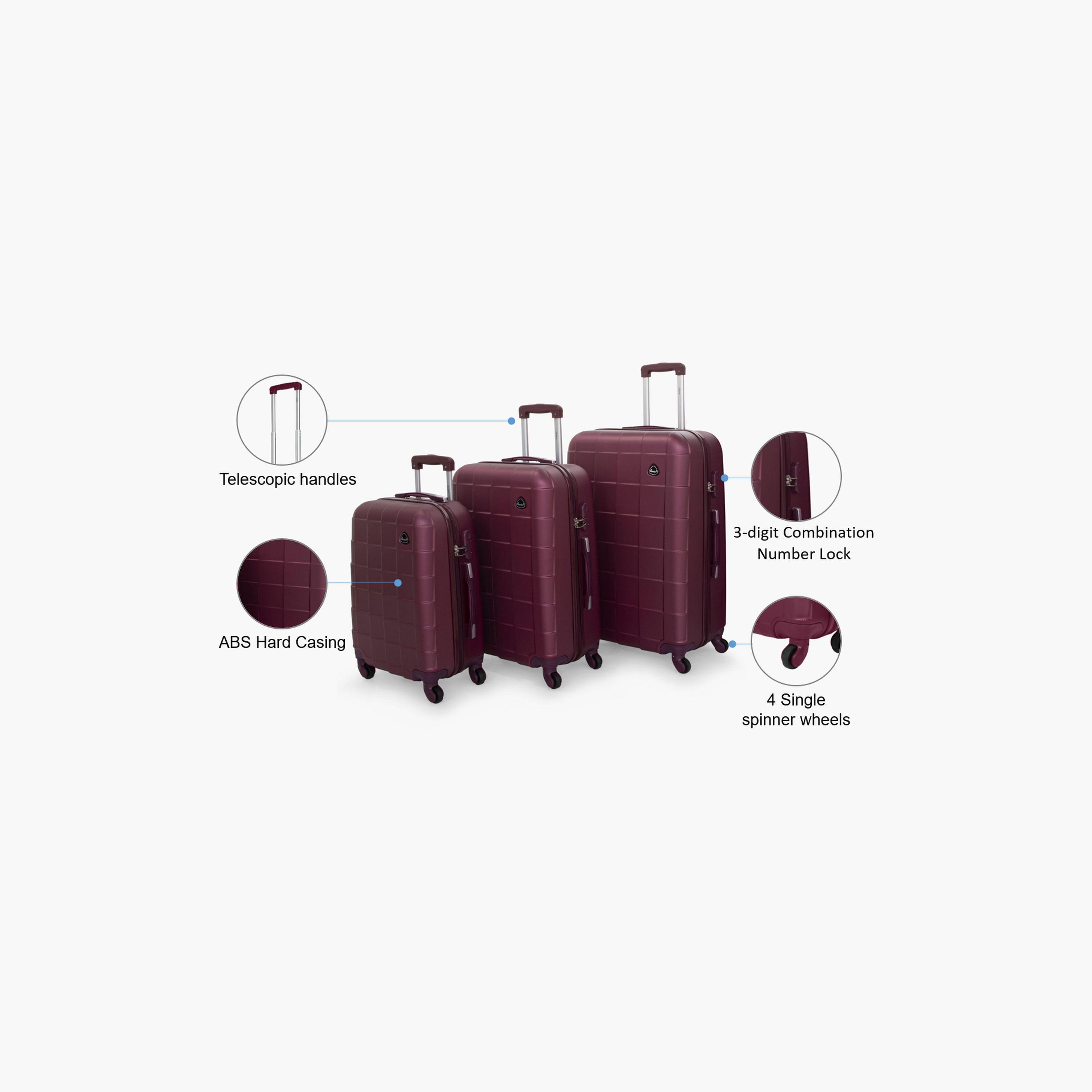 Senator Set of 3 ABS Hard Sided 4-Wheeler Spinner Trolley Bag with Combination Lock-travel-luggagesandbags-luggage-image-2