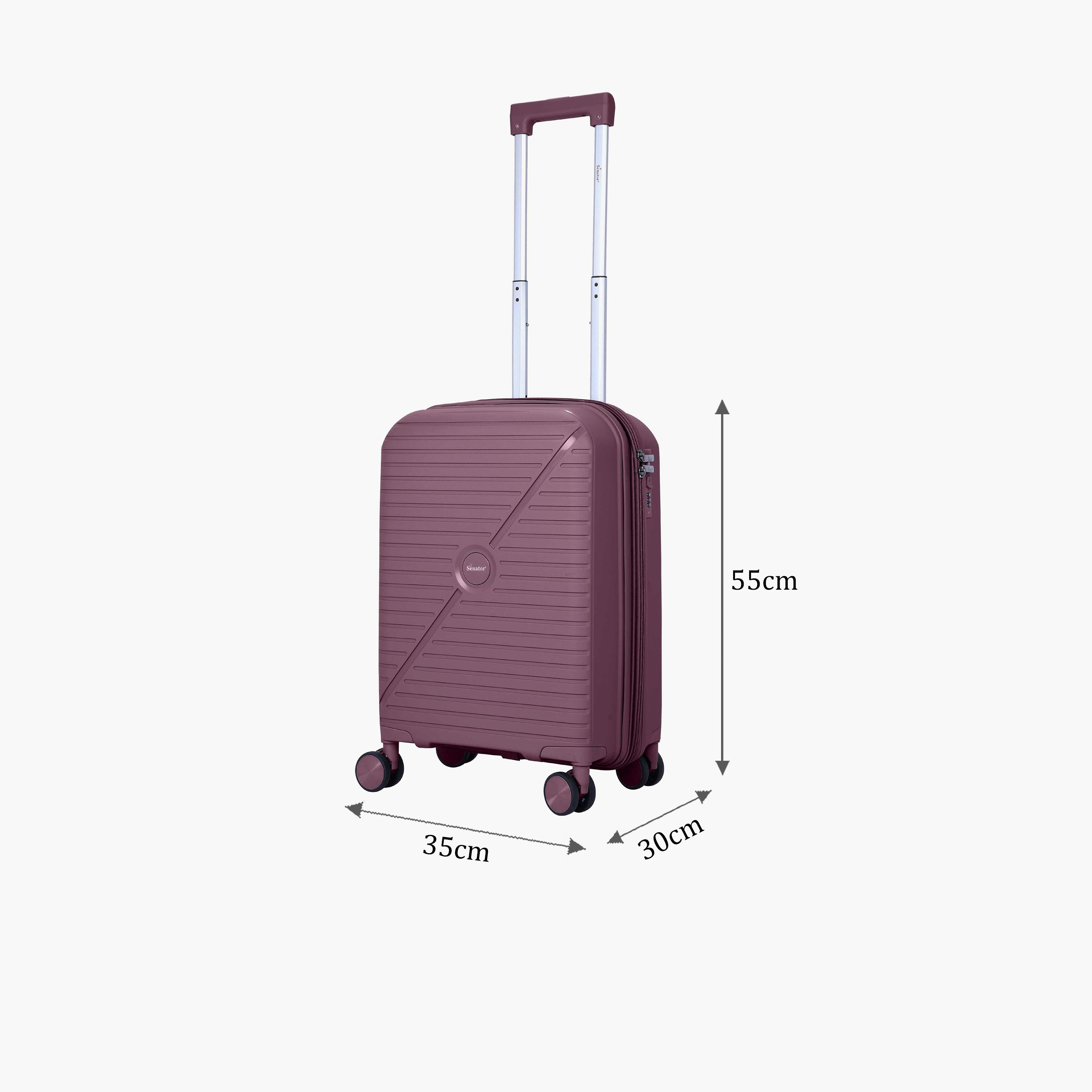 Senator 55 CM Small Cabin Polypropylene Hard Sided 4-Wheeler Spinner Trolley Bag with TSA Lock | KH1006-20-travel-luggagesandbags-luggage-image-2