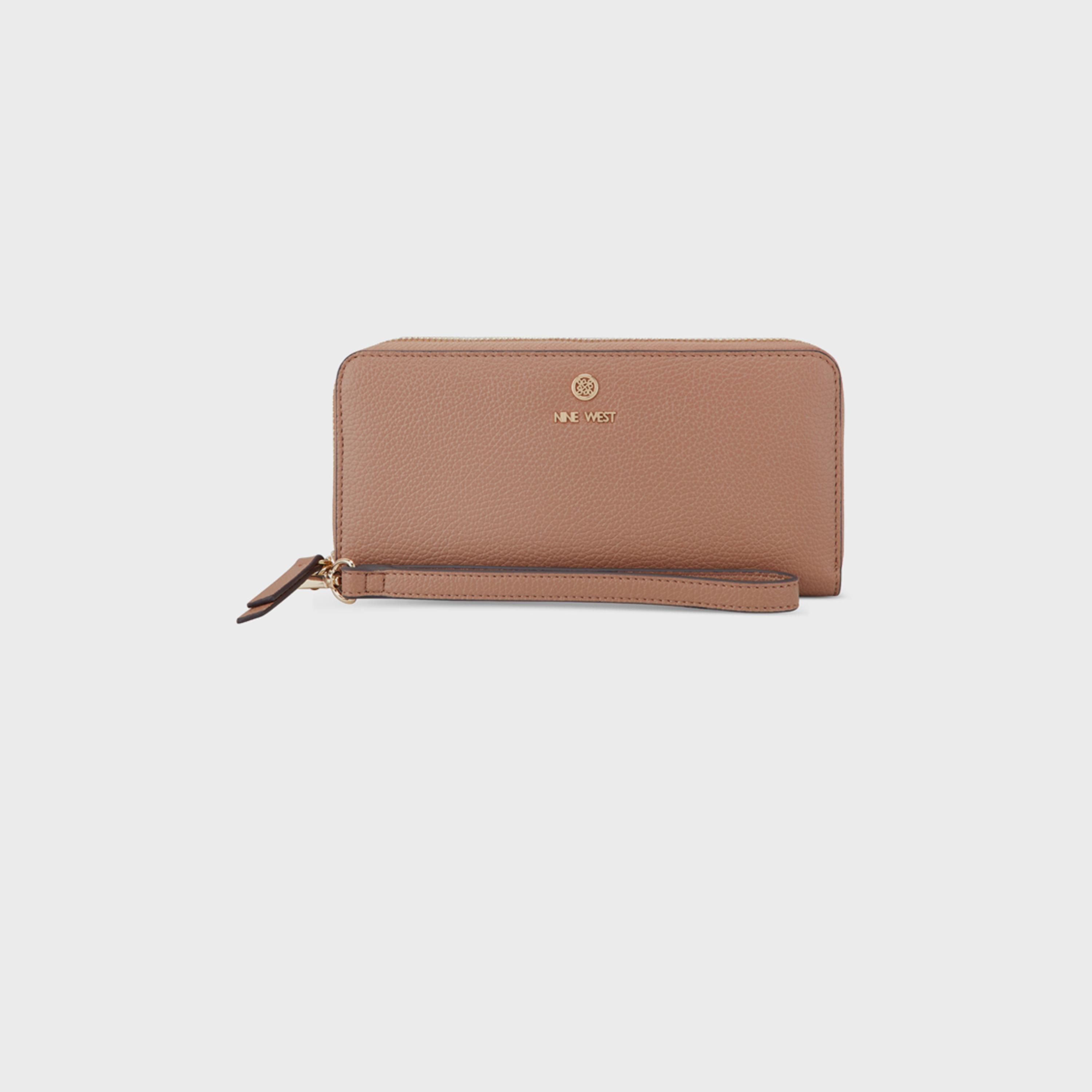 Nine West Lockup Textured Wallet with Zipper and Detachable Hand Strap-women-bagsandwallets-wallets-image-1