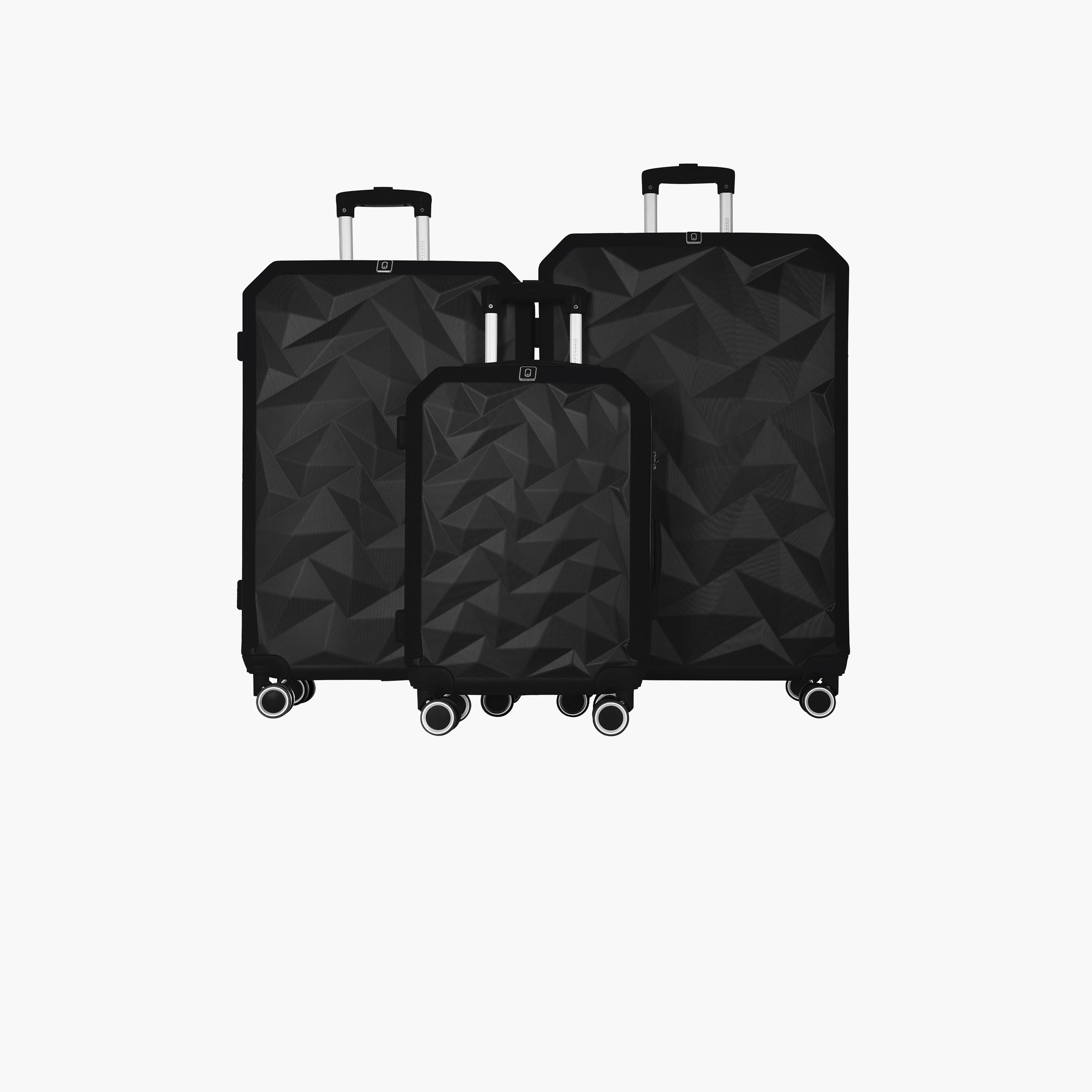 Para John Set of 3 ABS Hard Sided 4-Wheeler Spinner Trolley Bag with Combination Lock-travel-luggagesandbags-luggage-image-1