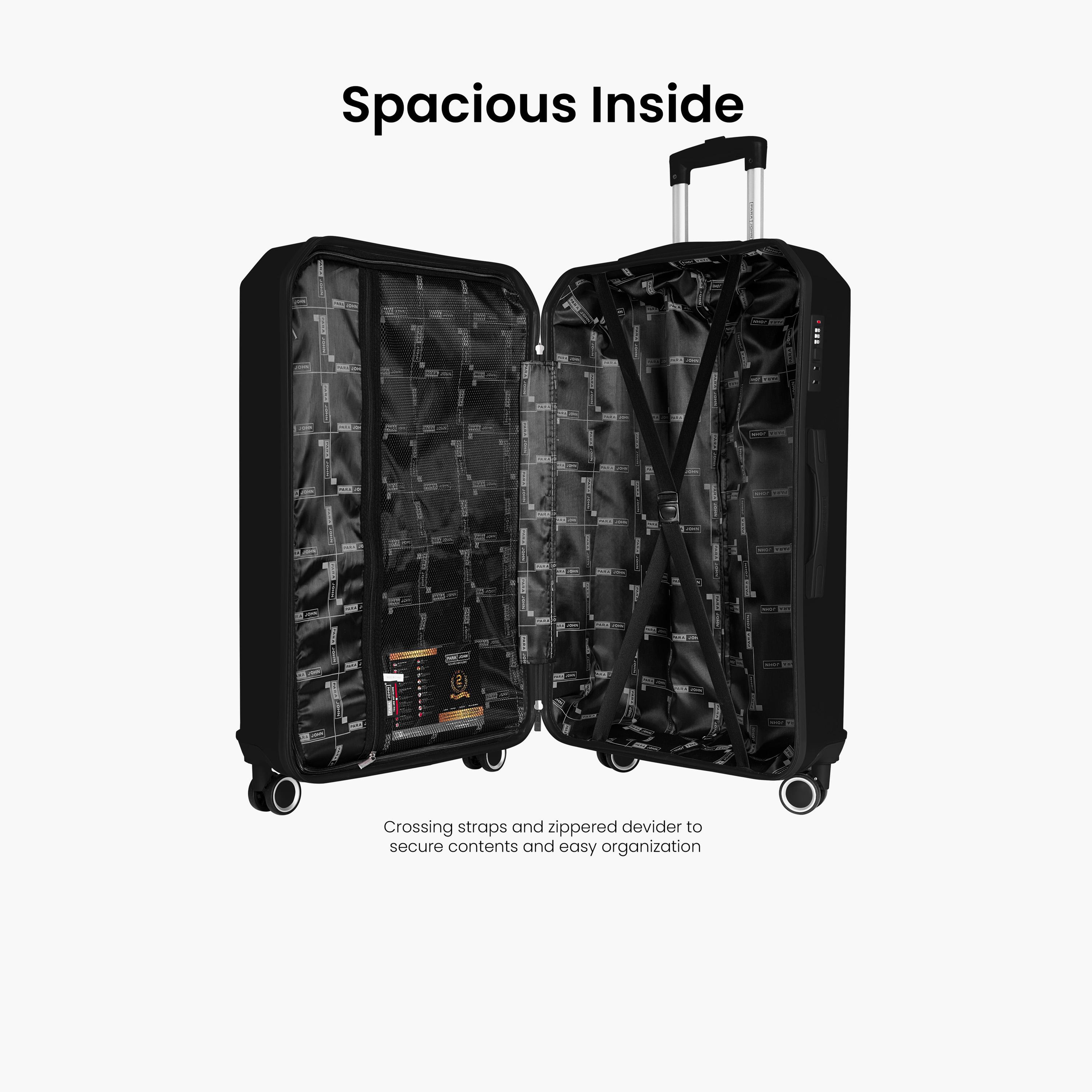 Para John Set of 3 ABS Hard Sided 4-Wheeler Spinner Trolley Bag with Combination Lock-travel-luggagesandbags-luggage-image-3