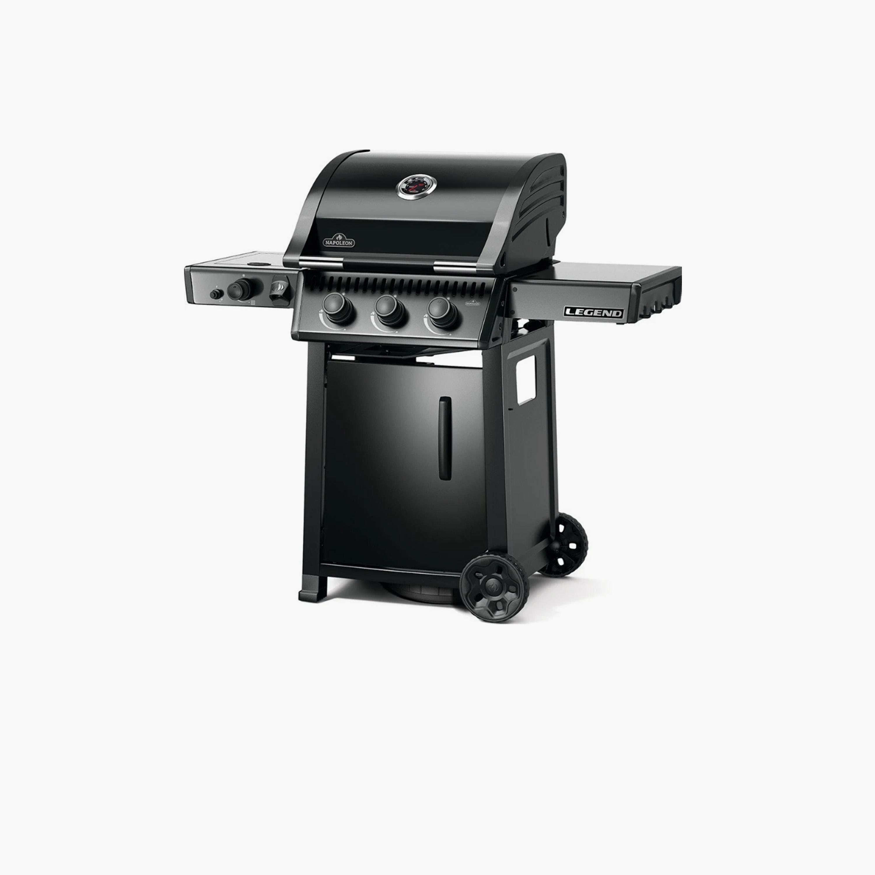 Napoleon Legend 365 Propane Gas Grill with Infrared Side Burner & Front Door, Black-household-appliances-kitchenappliances-otherkitchenappliances-image-1