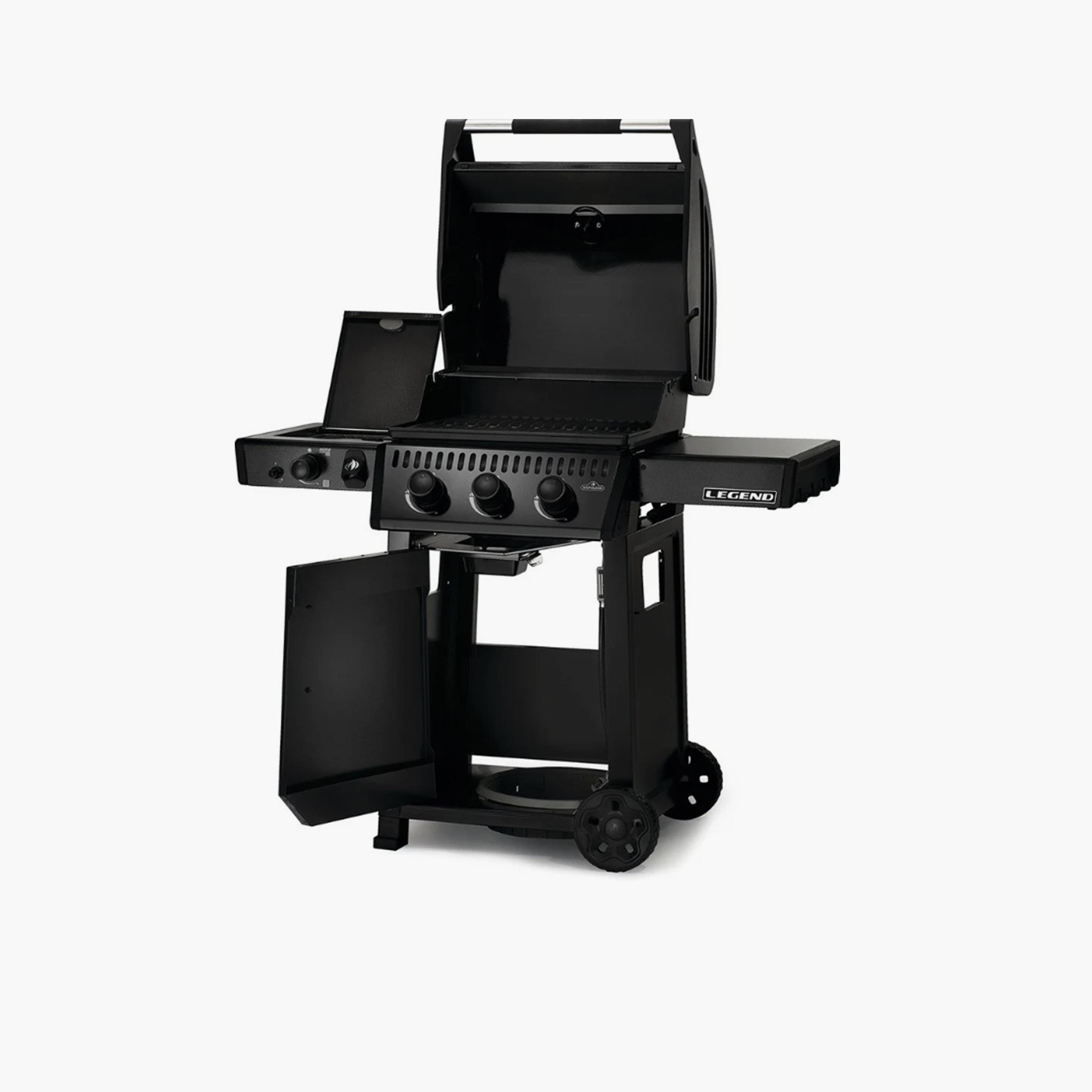 Napoleon Legend 365 Propane Gas Grill with Infrared Side Burner & Front Door, Black-household-appliances-kitchenappliances-otherkitchenappliances-image-4