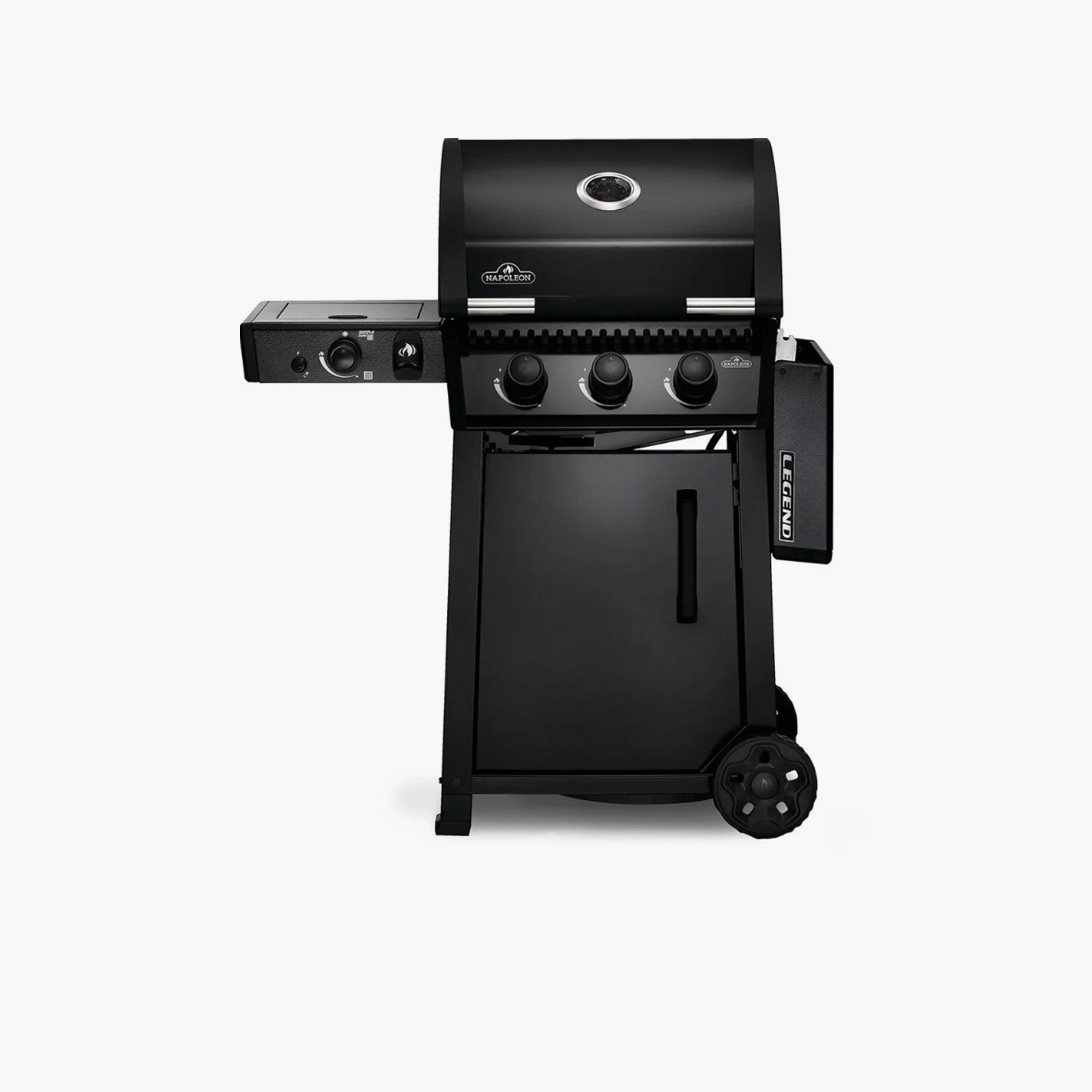 Napoleon Legend 365 Propane Gas Grill with Infrared Side Burner & Front Door, Black-household-appliances-kitchenappliances-otherkitchenappliances-image-5