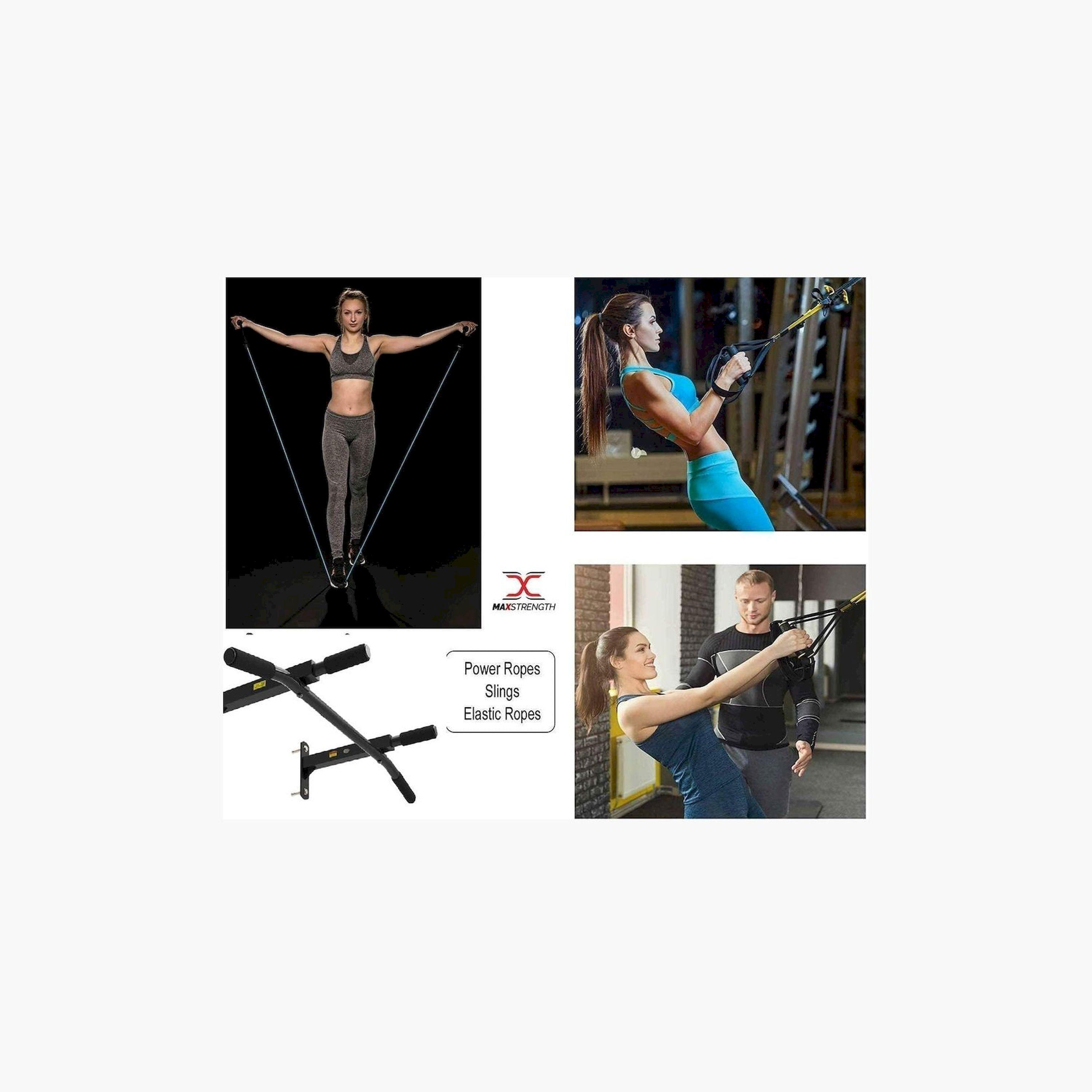 X MAXSTRENGTH - 5-in-1 Wall-Mounted Pull-Up Bar & Boxing Station-sports-gear-combatandboxing-image-3