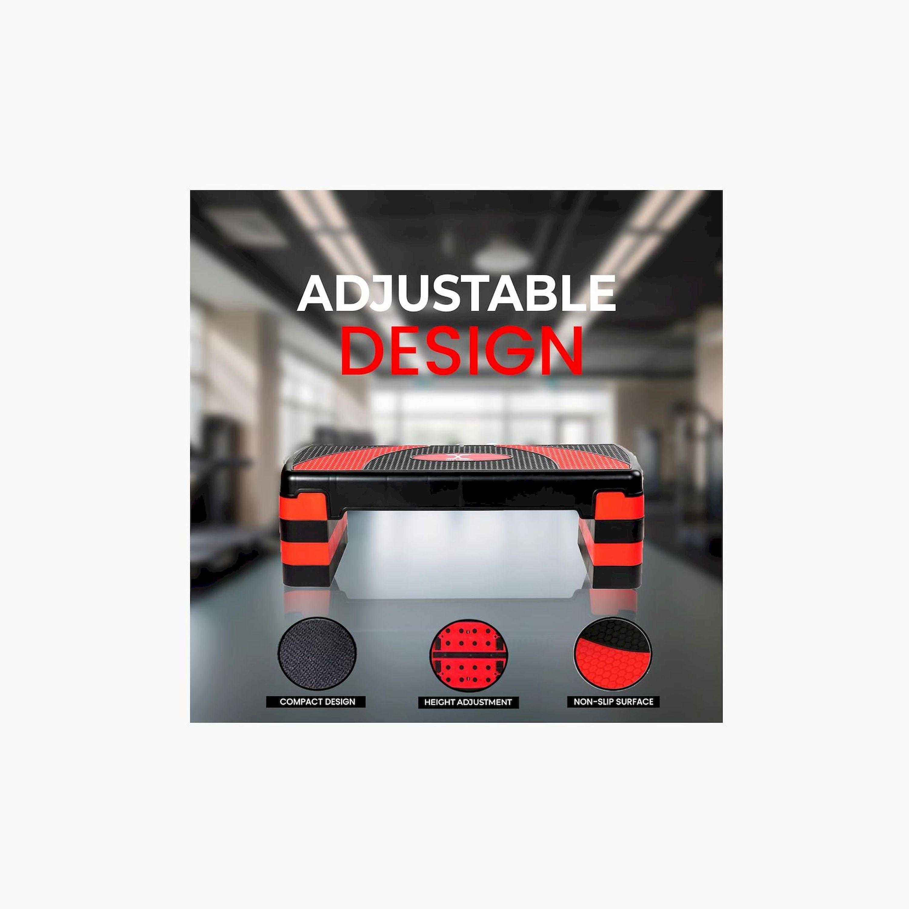 X MAXSTRENGTH - Multi-Level Aerobic Stepper (5 Level) -Red/Black-sports-gear-gym-image-3