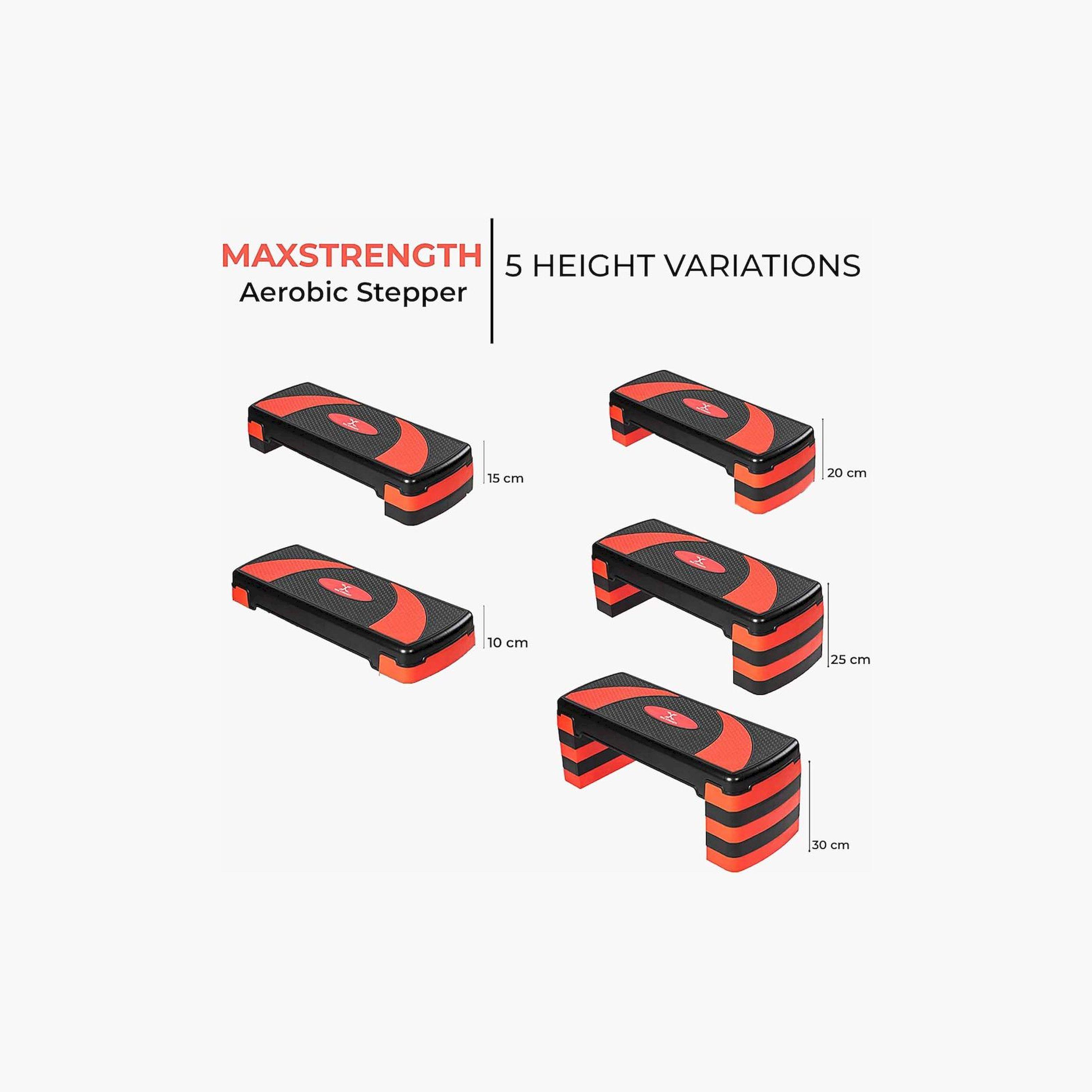 X MAXSTRENGTH - Multi-Level Aerobic Stepper (5 Level) -Red/Black-sports-gear-gym-image-4
