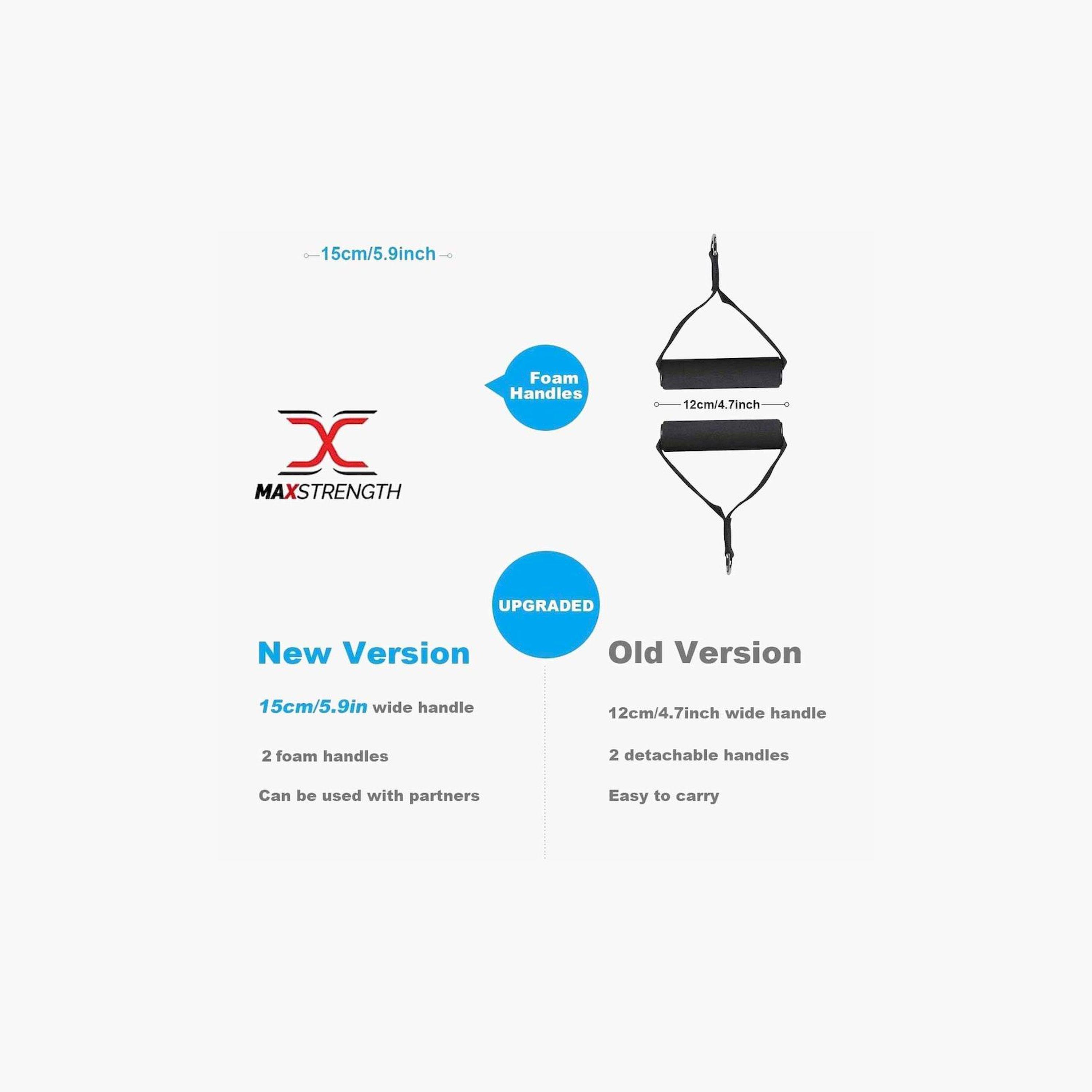 X MAXSTRENGTH - Medium Resistance Band with Handles - Black-sports-gear-gym-image-2