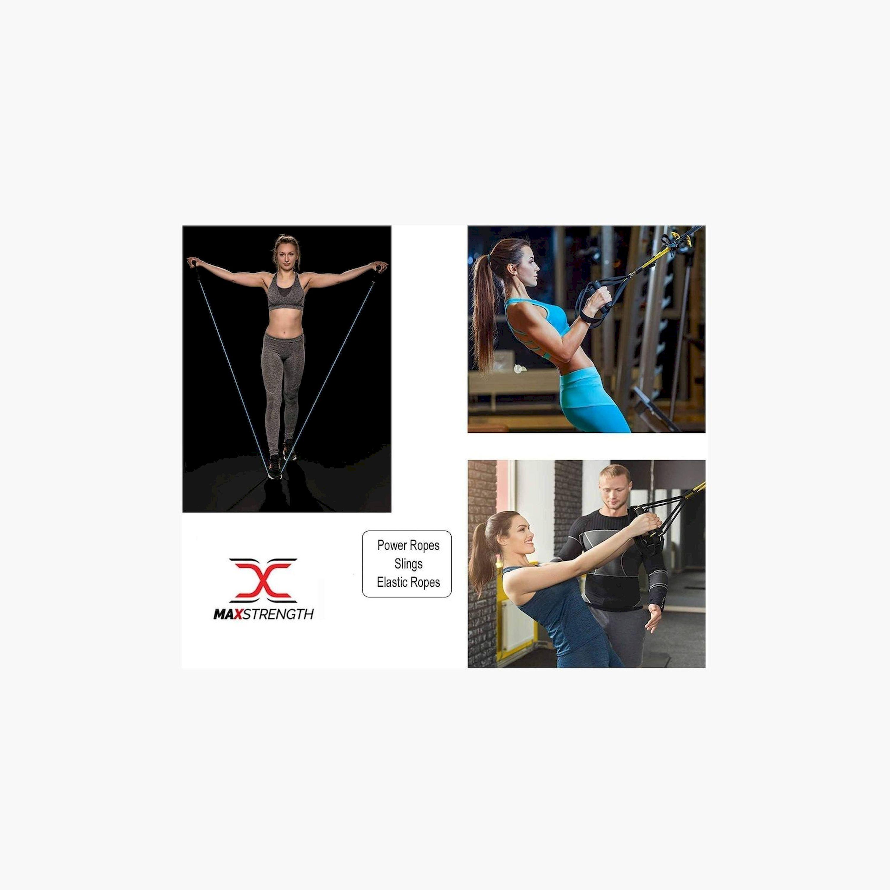 X MAXSTRENGTH - Medium Resistance Band with Handles - Black-sports-gear-gym-image-4