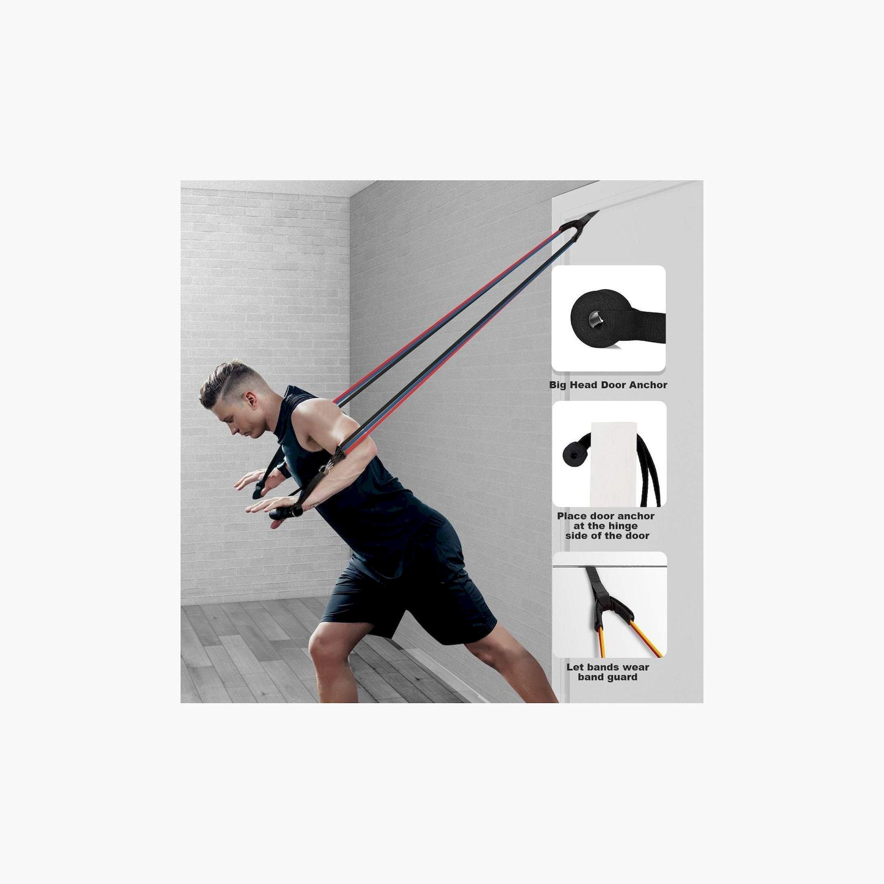 X MAXSTRENGTH - Medium Resistance Band with Handles - Black-sports-gear-gym-image-5