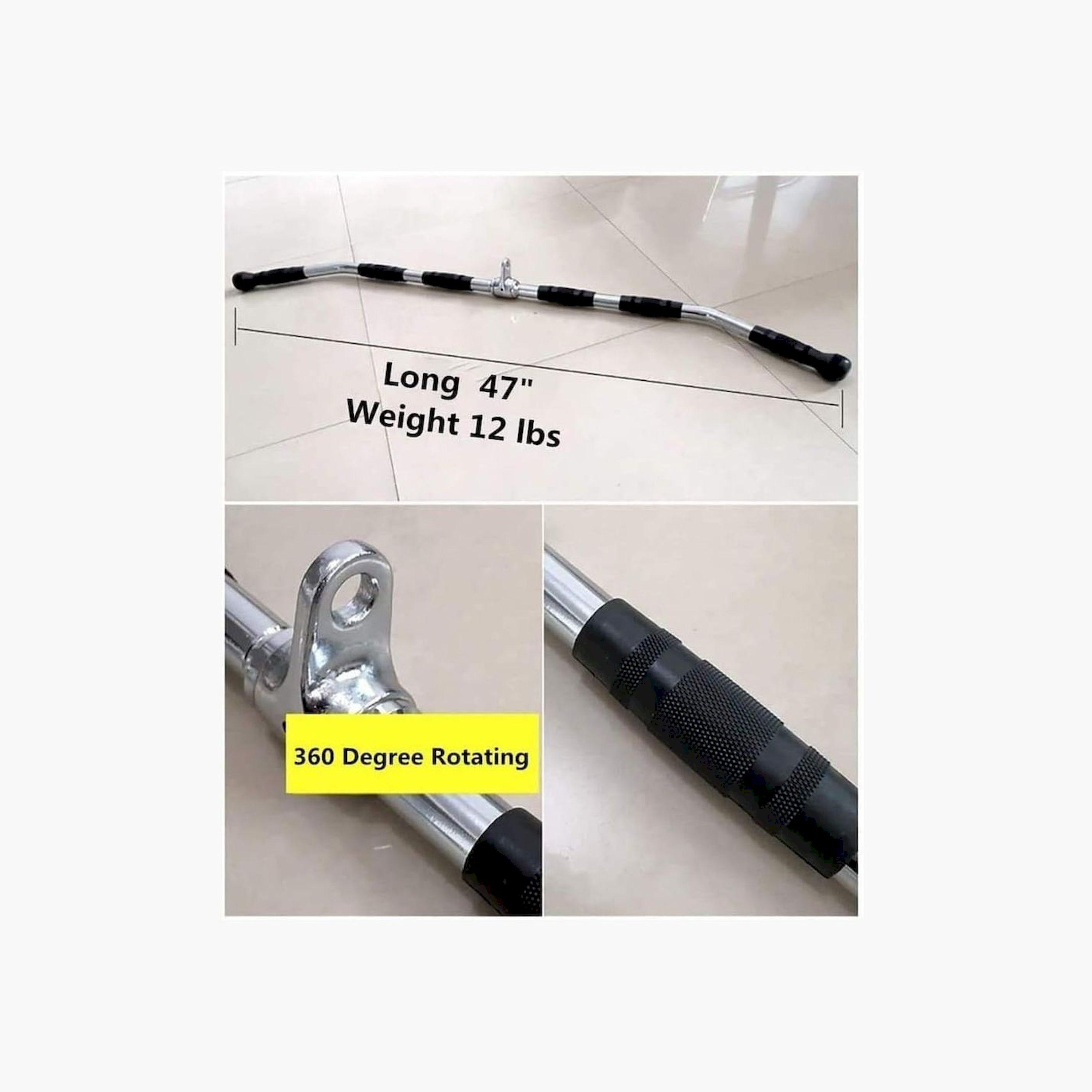X MAXSTRENGTH - 47" Pro Grip Revolving Curl Bar - Silver-sports-gear-gym-image-2