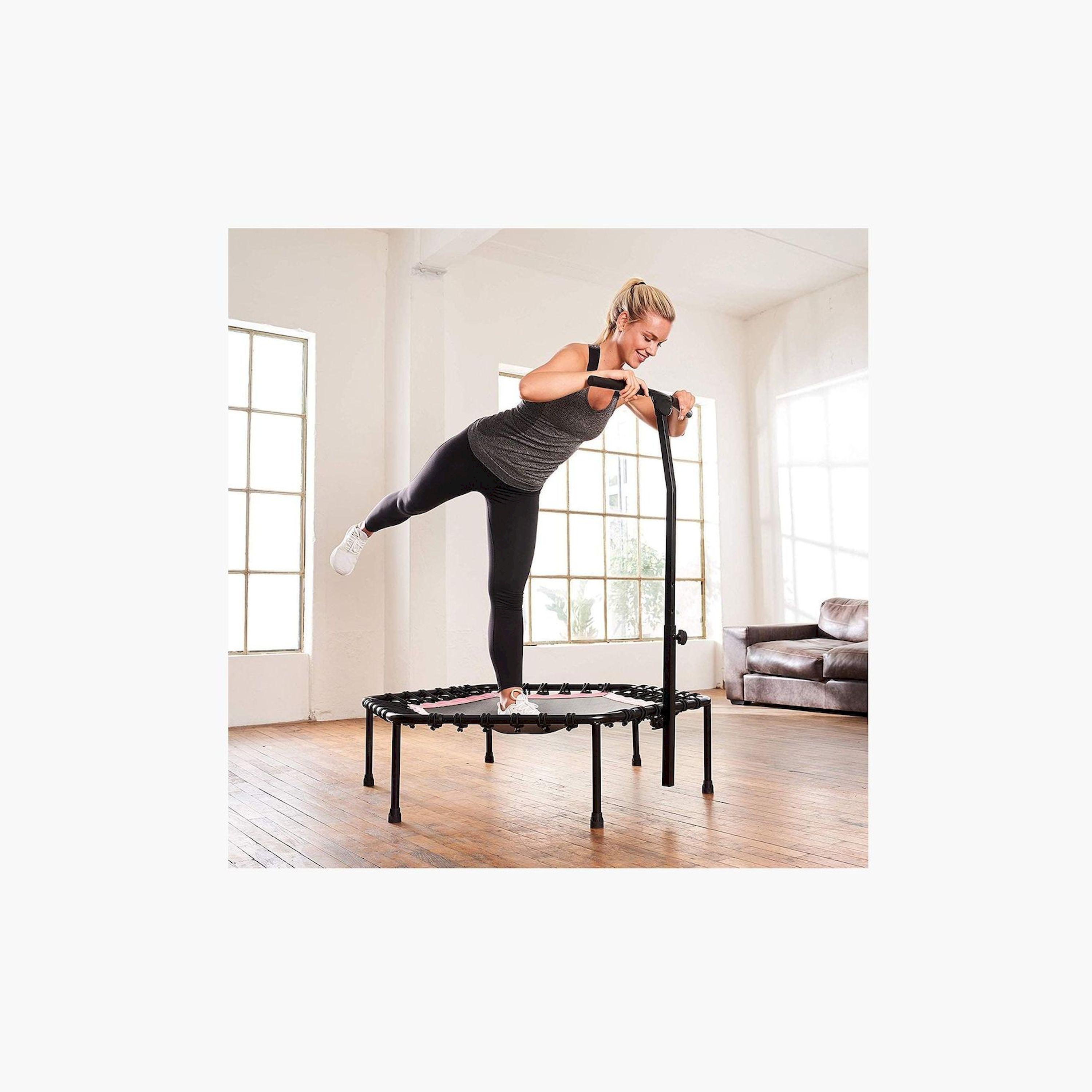 X MAXSTRENGTH - 45" Fitness Trampoline with Adjustable Handle - Black-sports-gear-gym-image-2