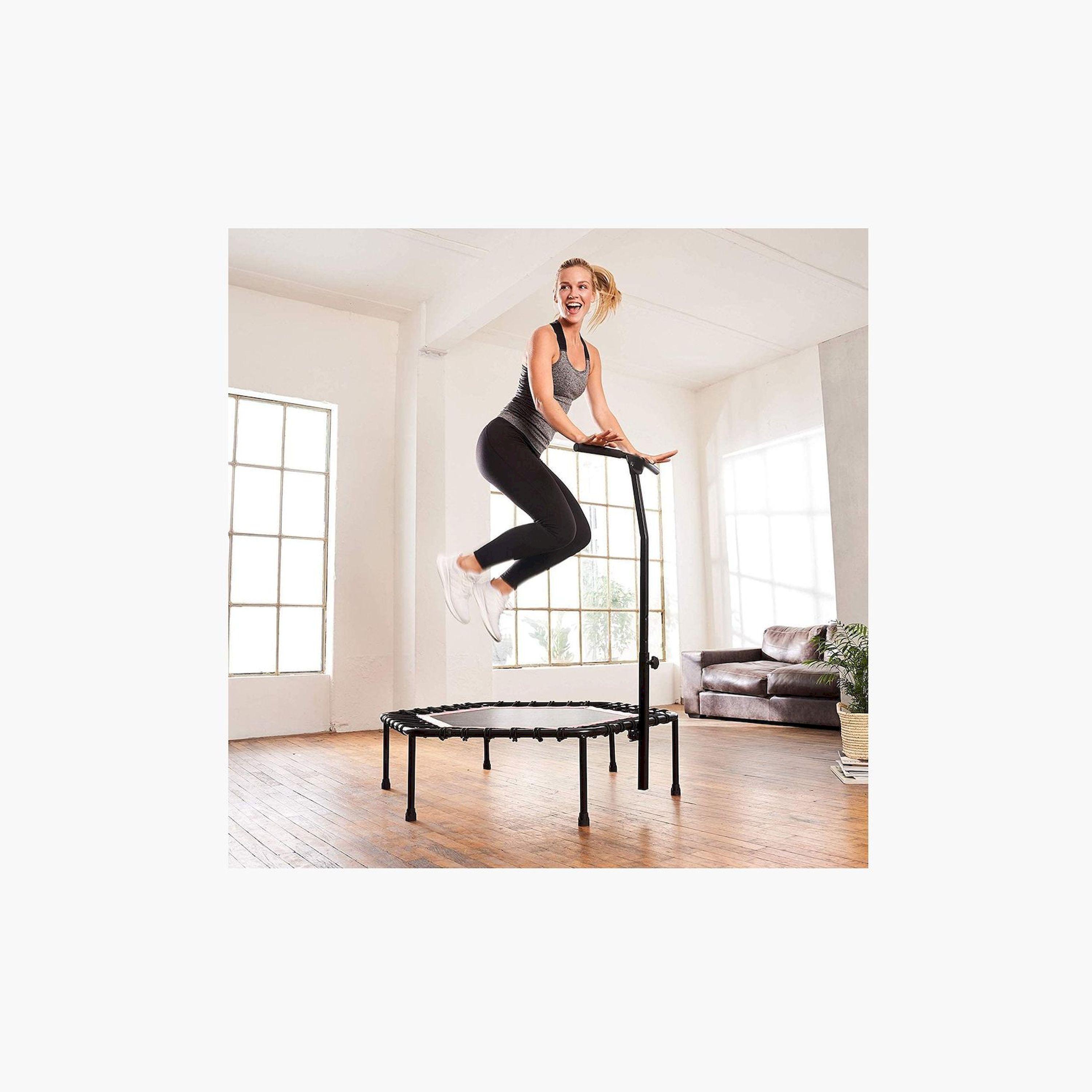 X MAXSTRENGTH - 45" Fitness Trampoline with Adjustable Handle - Black-sports-gear-gym-image-3