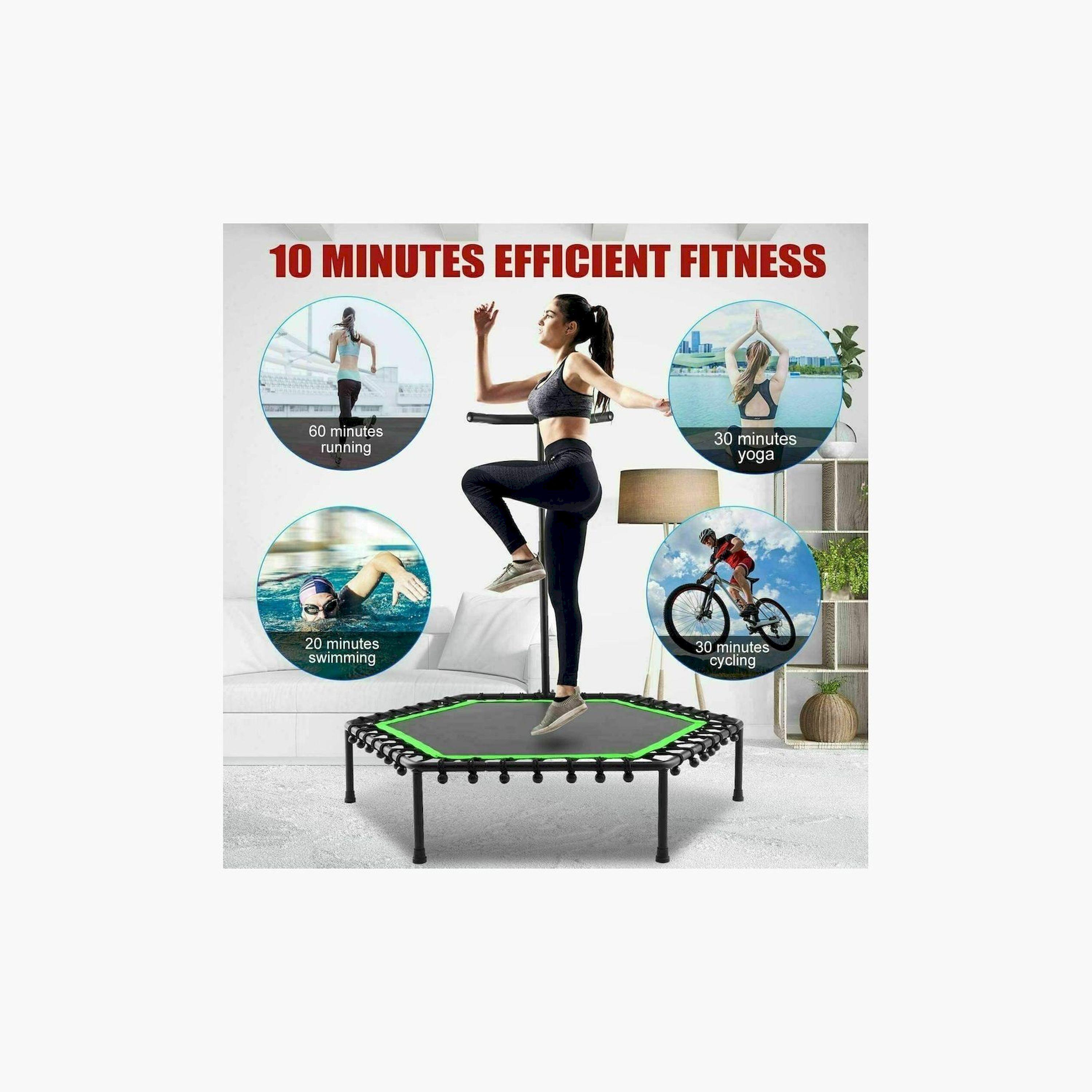 X MAXSTRENGTH - 45" Fitness Trampoline with Adjustable Handle - Black-sports-gear-gym-image-6