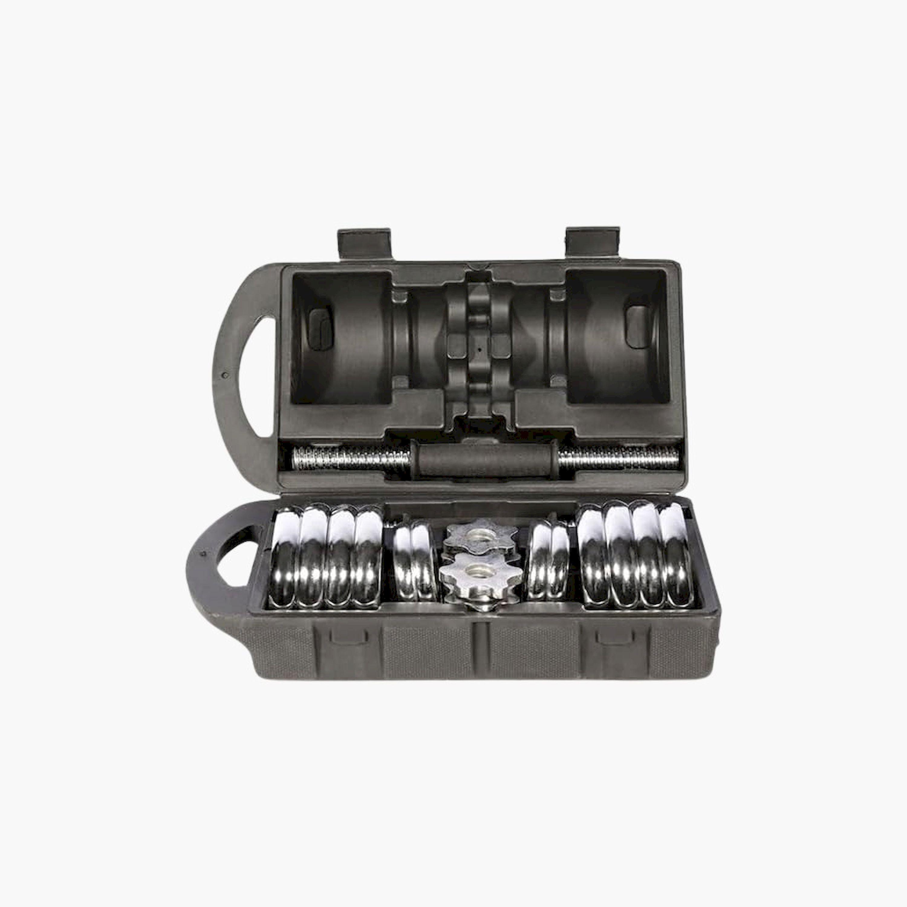 X MAXSTRENGTH - Chrome Dumbbell Set 15kg - Chrome/Black-sports-gear-gym-image-1